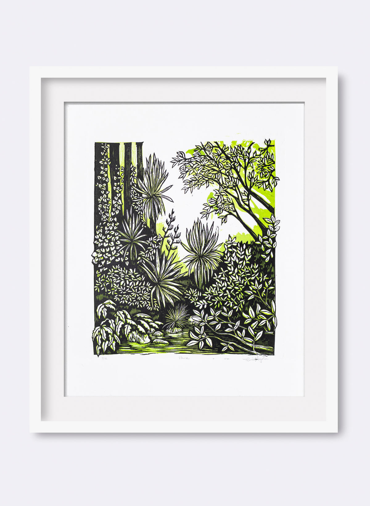 Pause (Green) - Wood Cut Print
