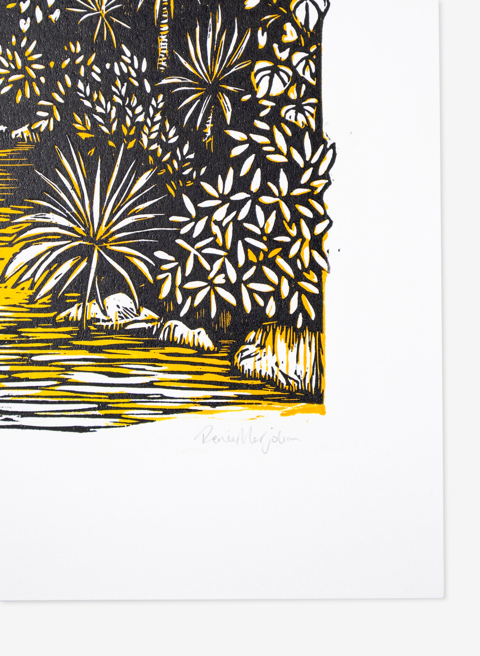 Upstream (Orange) - Wood Cut Print