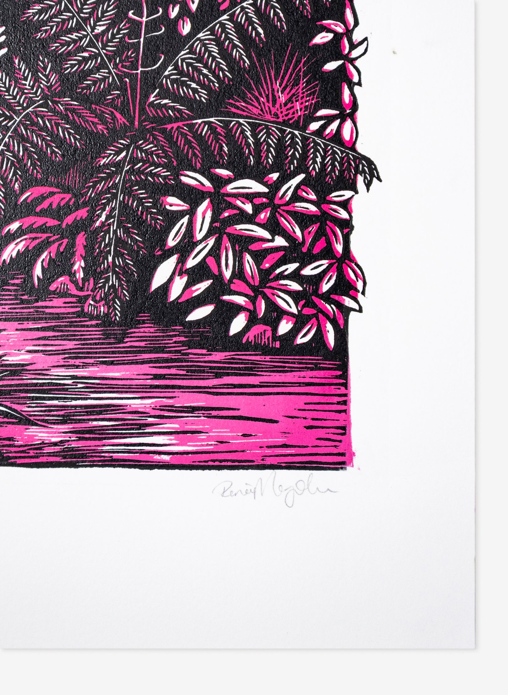 Wander (Pink) - Wood Cut Print