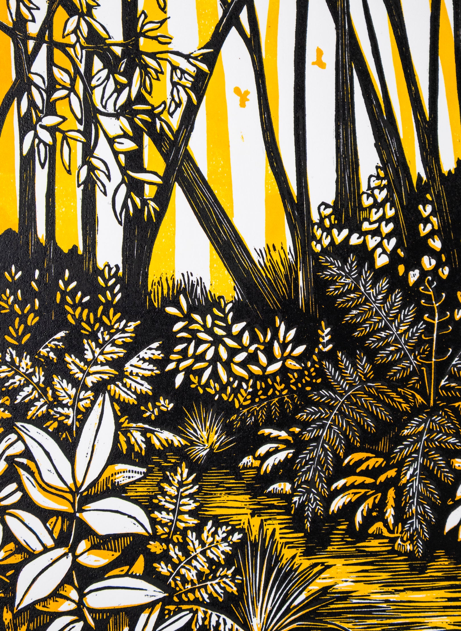 Wander (Orange) - Wood Cut Print