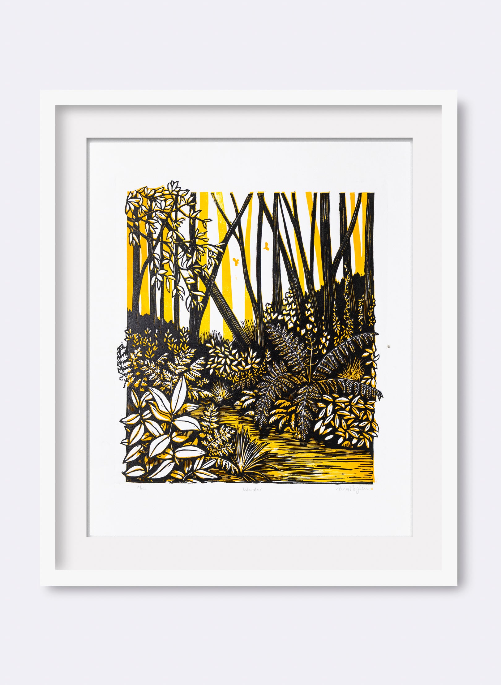 Wander (Orange) - Wood Cut Print