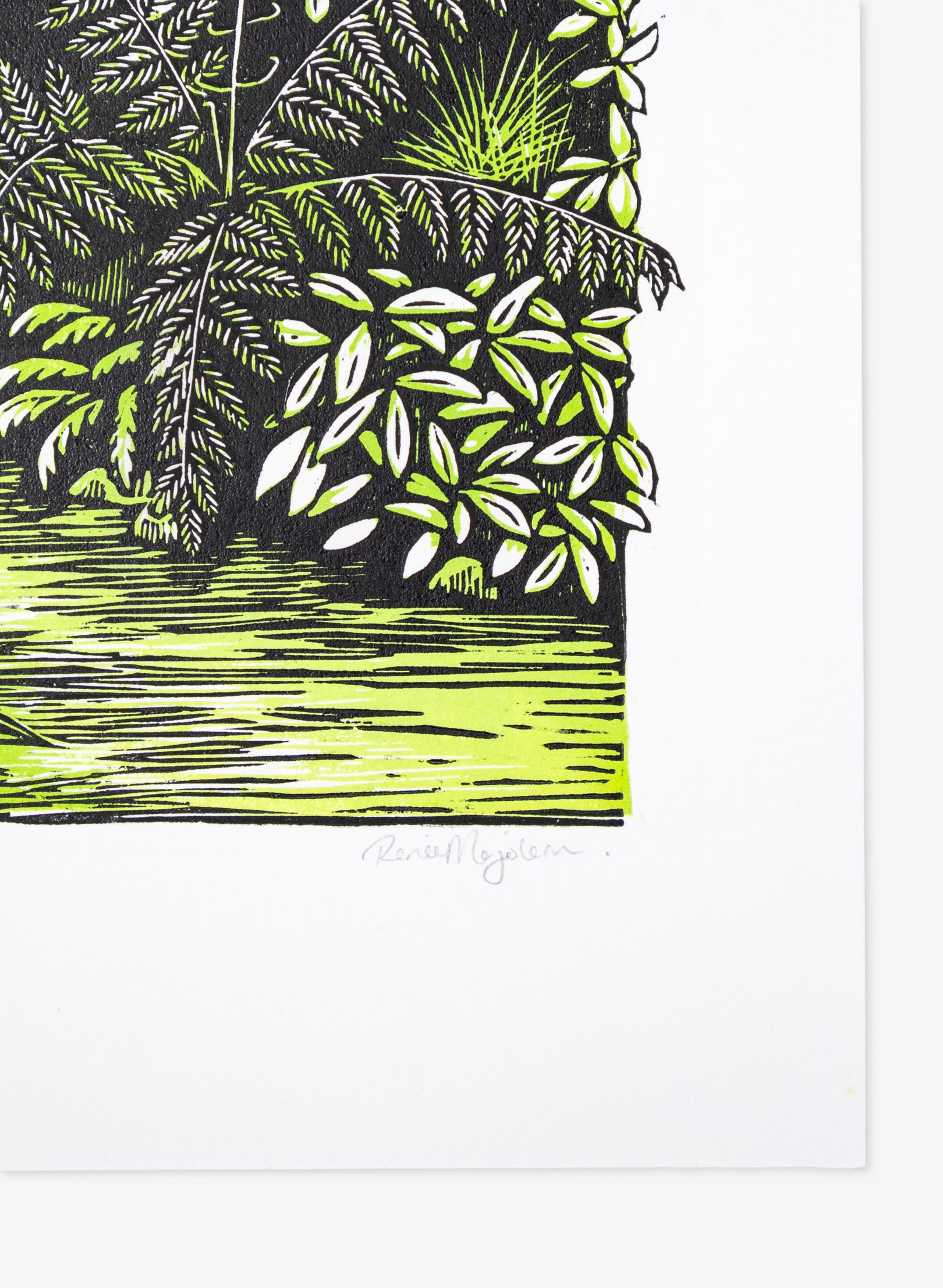 Wander (Green) - Wood Cut Print