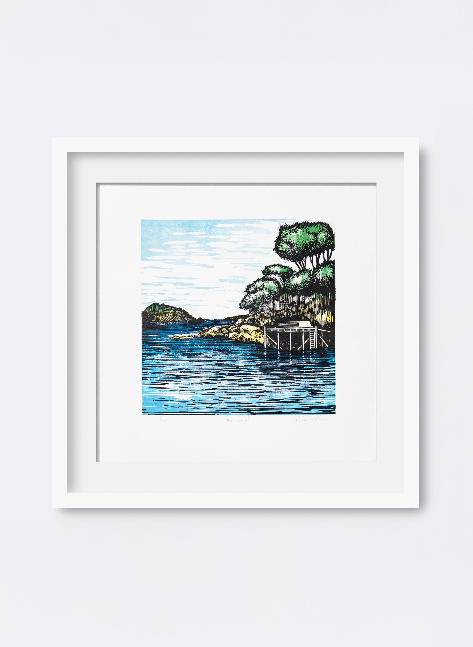 The Wharf (Colour) - Wood Cut Print
