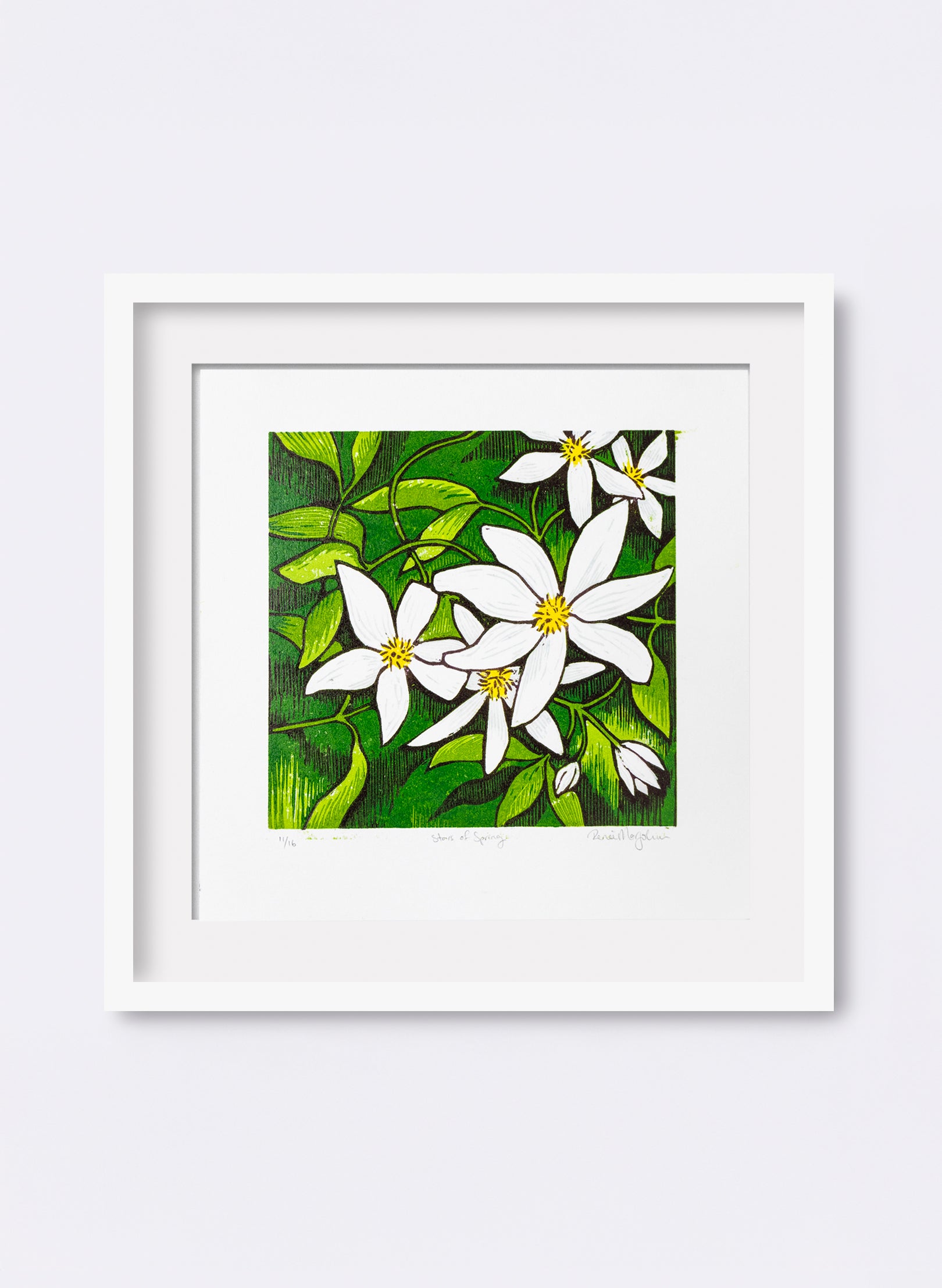 Stars of Spring (Colour) - Wood Cut Print