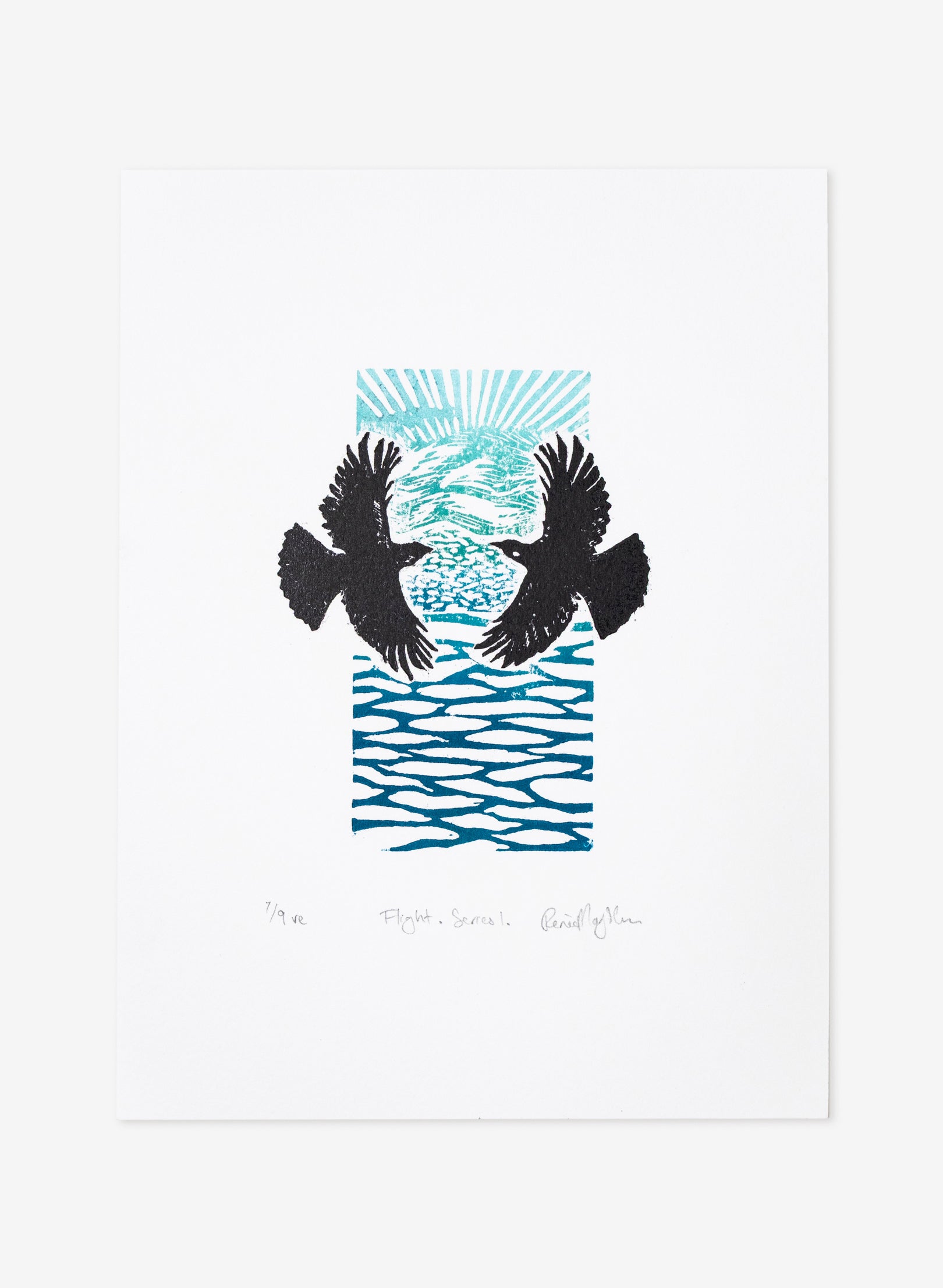 Flight Series 1 (Colour) - Wood Cut Print