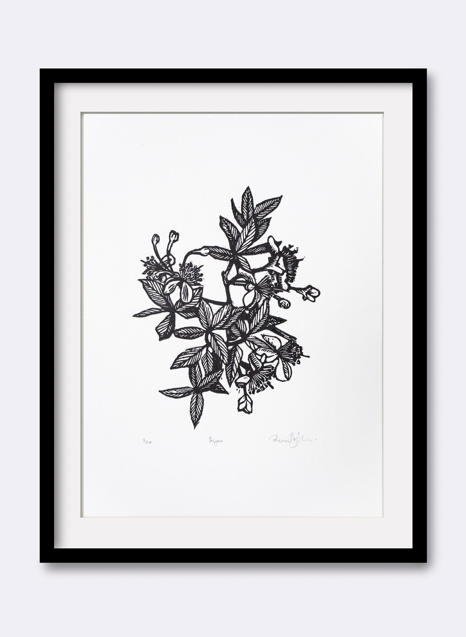 Feijoa - Wood Cut Print