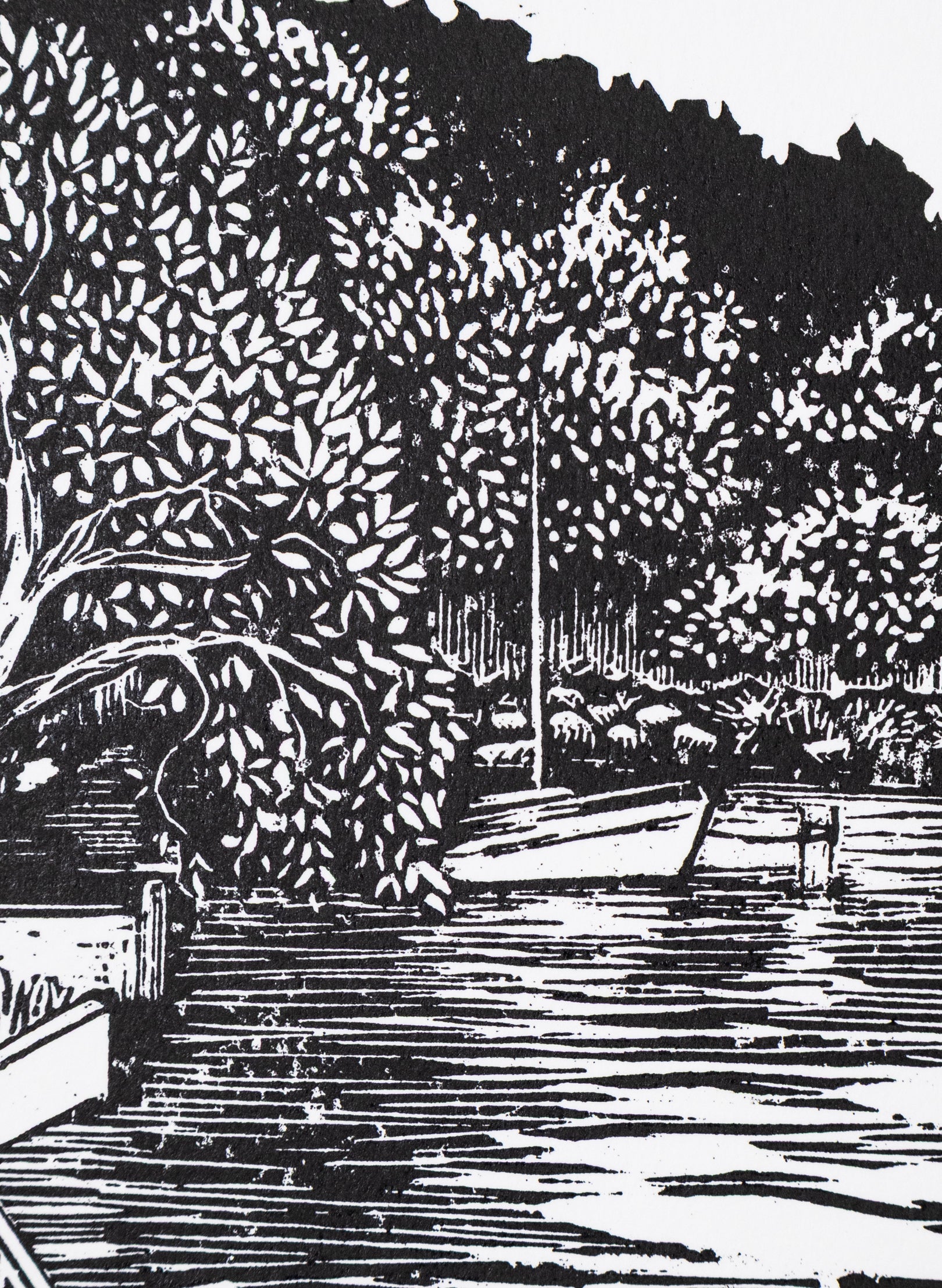 Shelter - Wood Cut Print