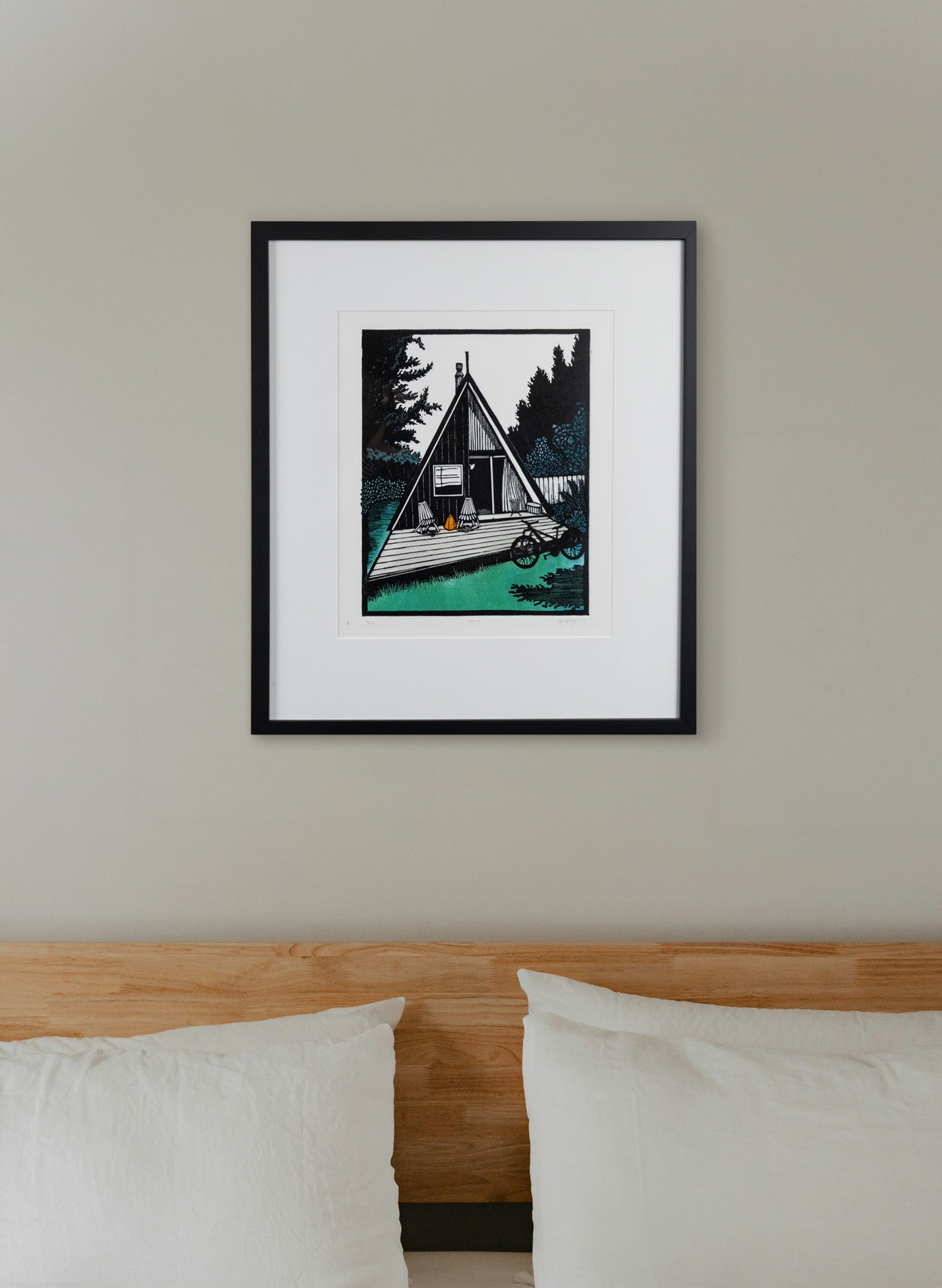 Ohakune (Colour) - Wood Cut Print Framed