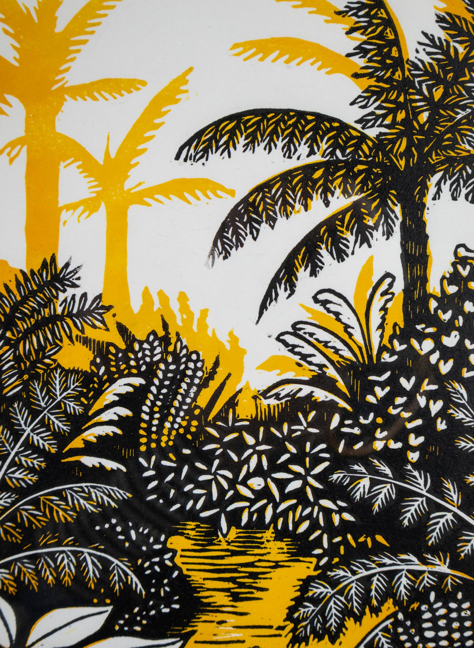 Path (Orange) - Wood Cut Print Framed