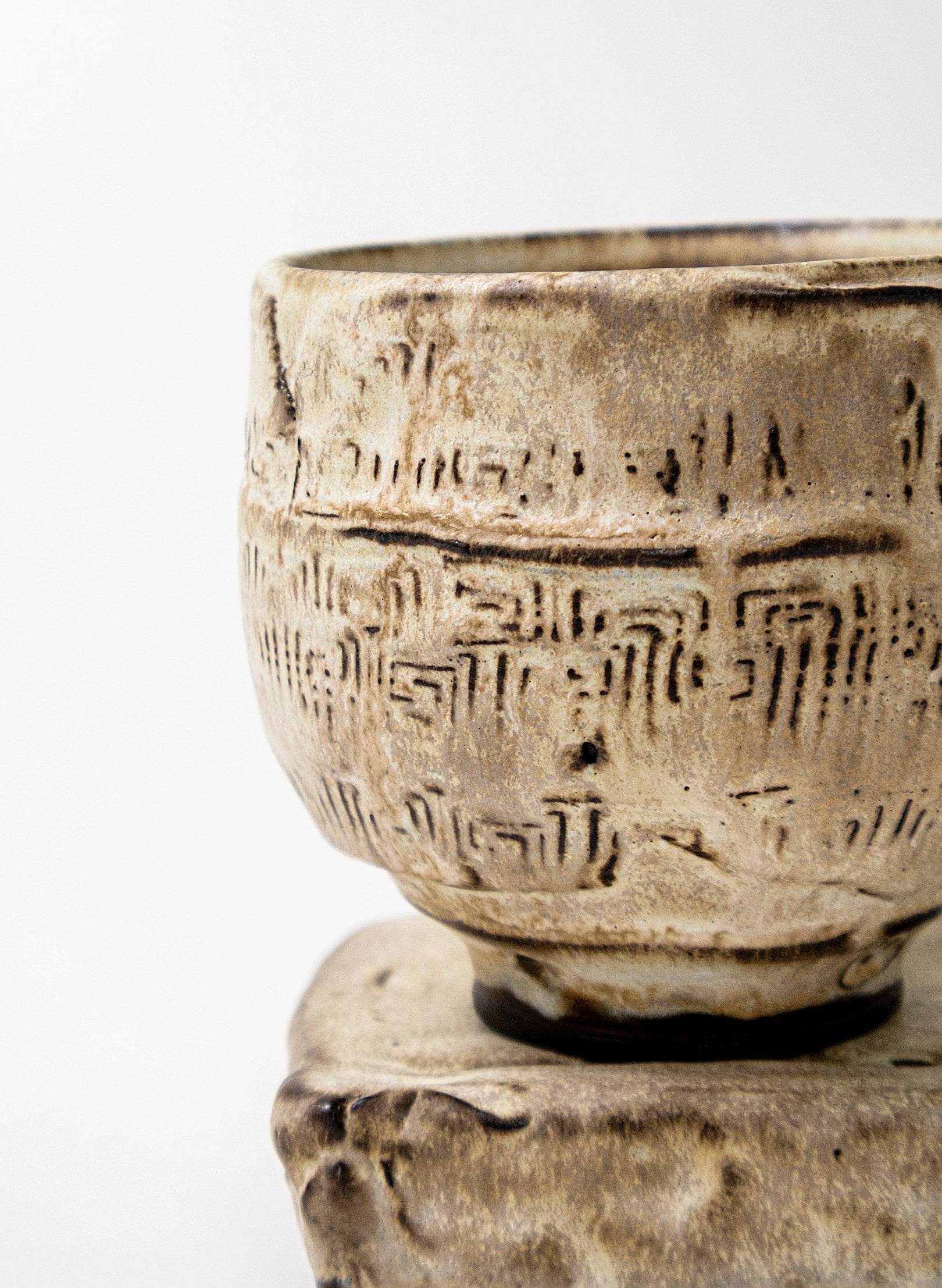 White Ceramic Cup on Pedestal