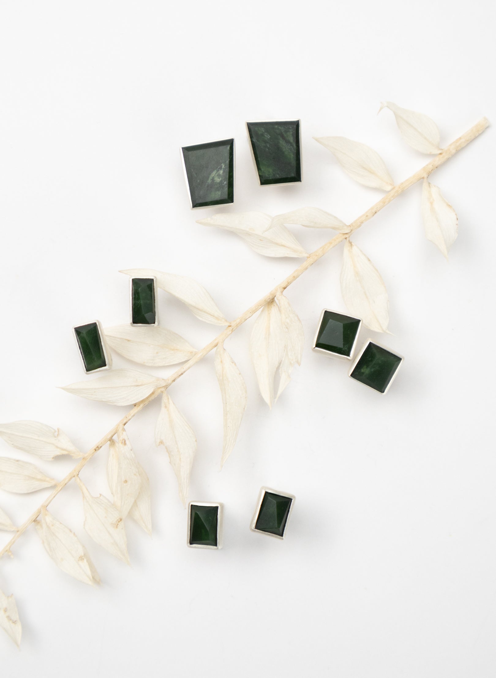 Faceted Pounamu Box Studs