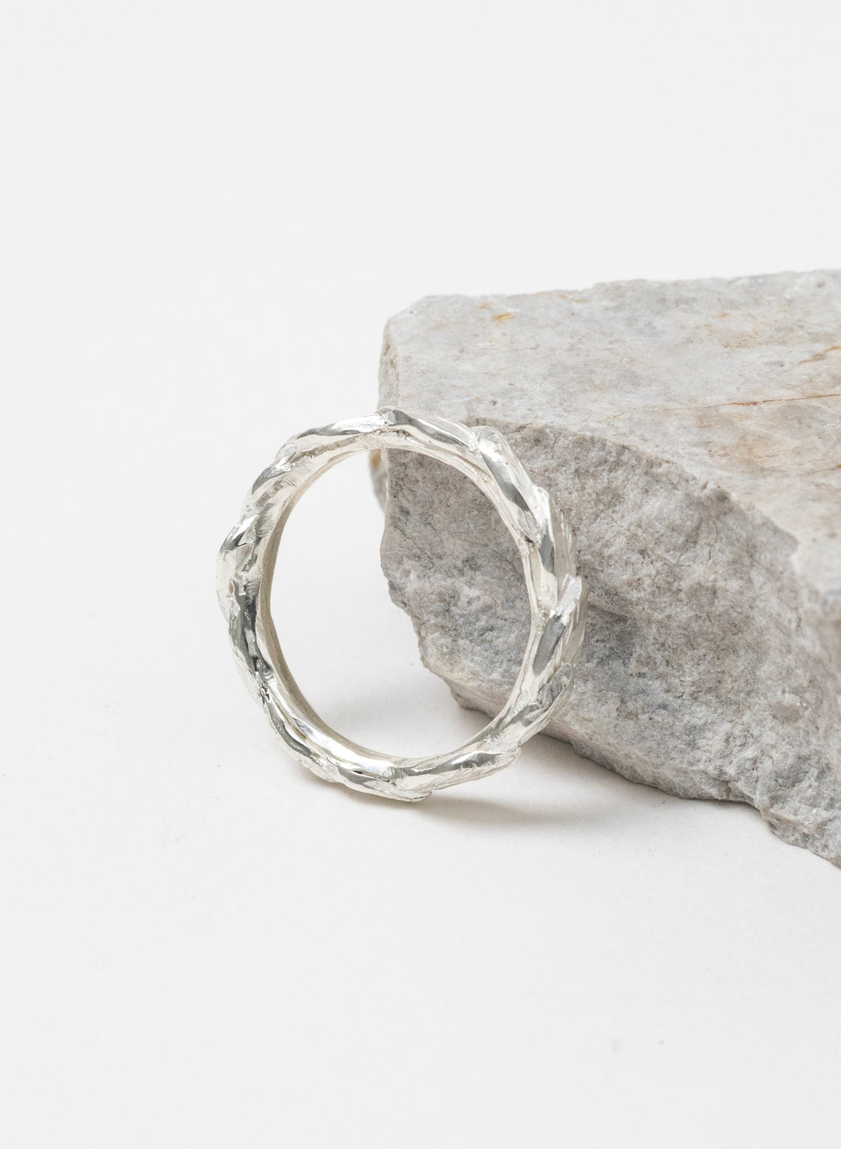 Organic Leaf Stacking Ring - Sterling Silver