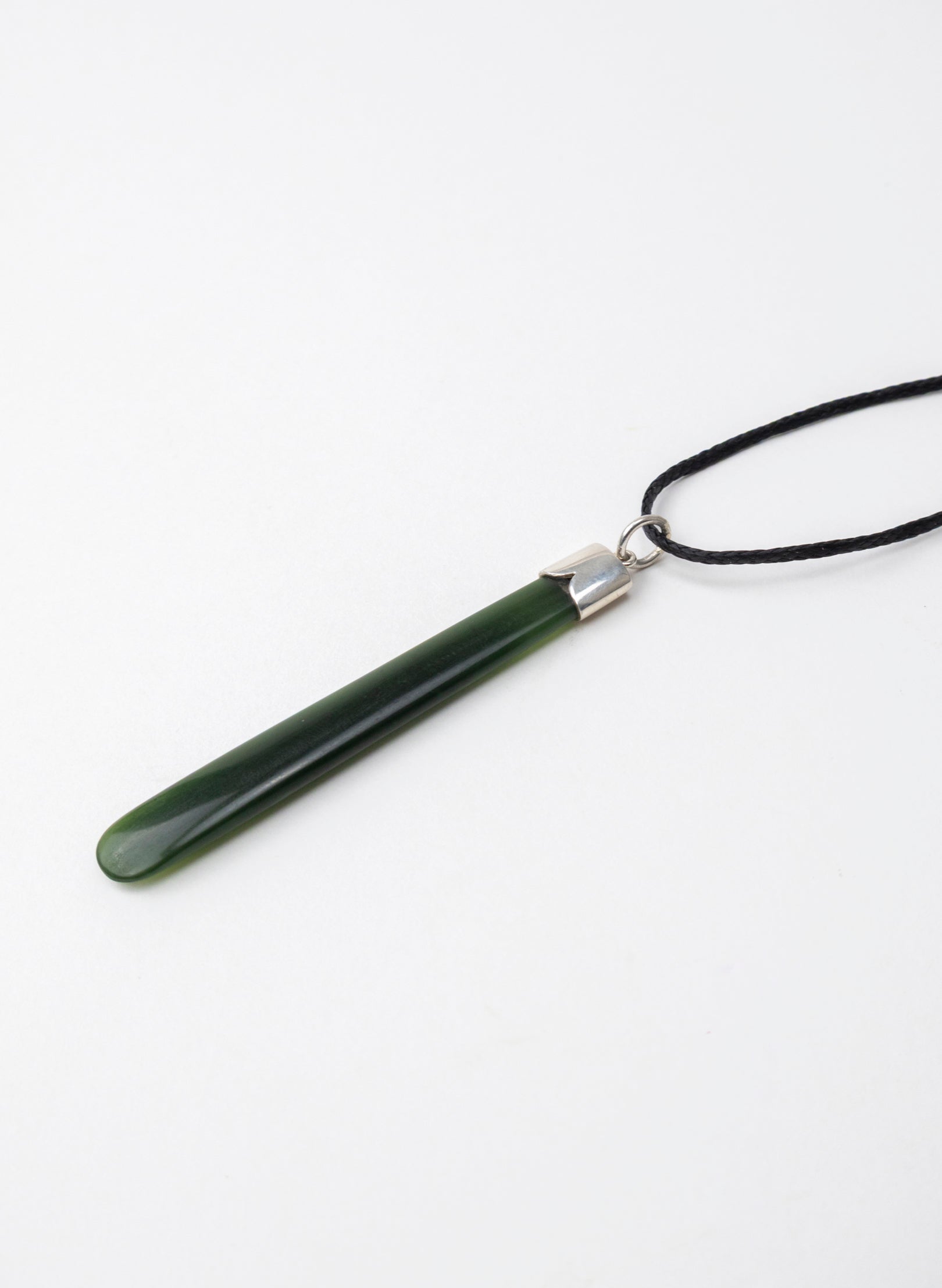 Silver Capped Pounamu Pendant