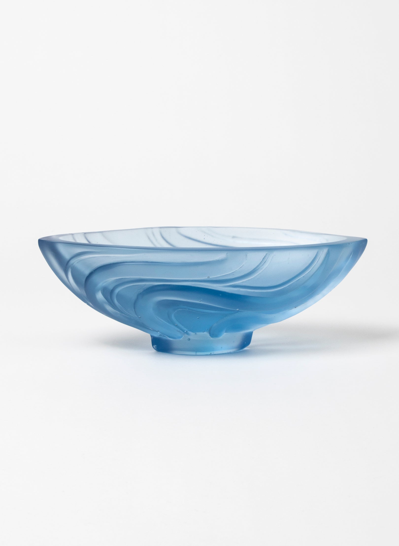 Lead Crystal Pale Blue - Wave Bowl