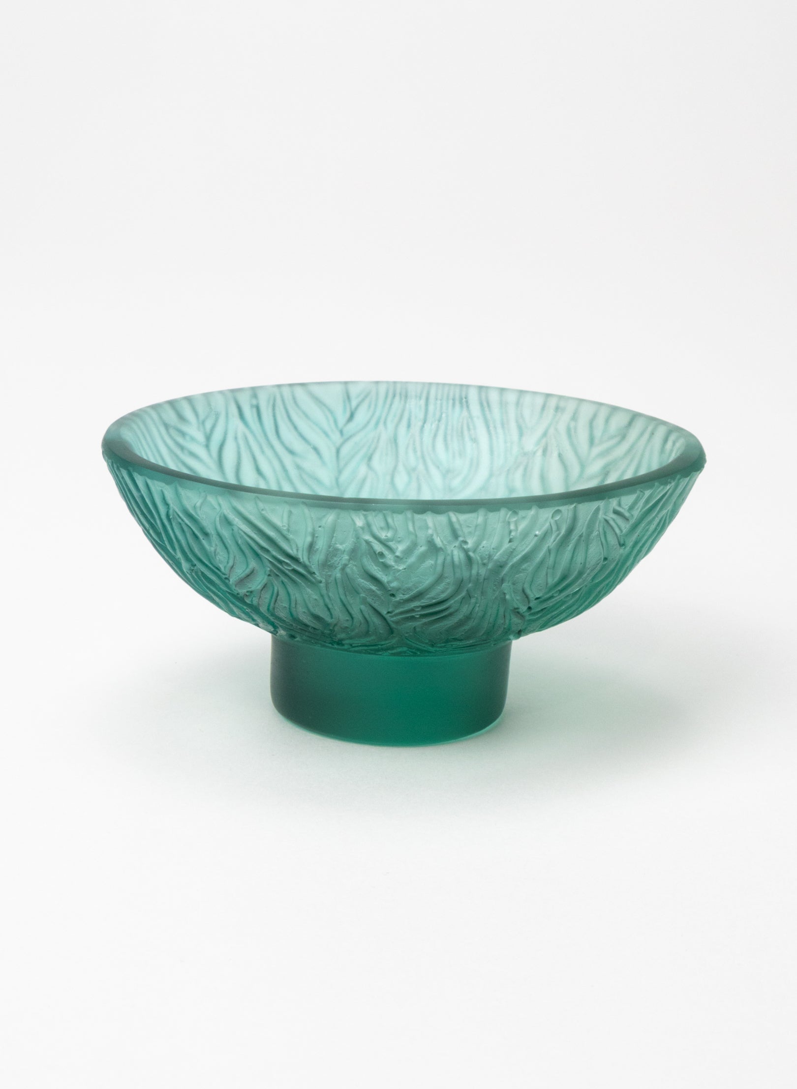 Lead Crystal Jade - Oval Carved Bowl