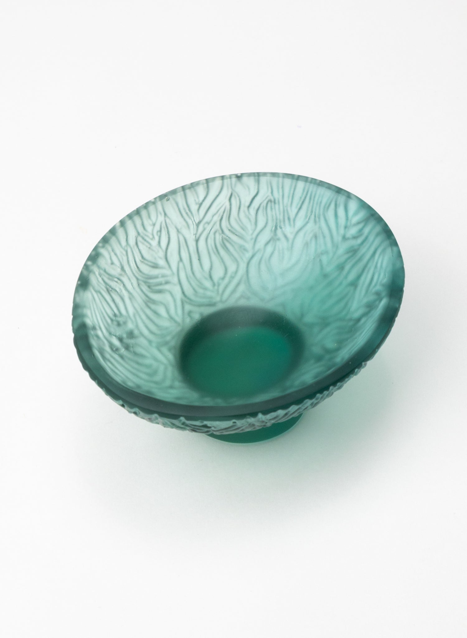 Lead Crystal Jade - Oval Carved Bowl