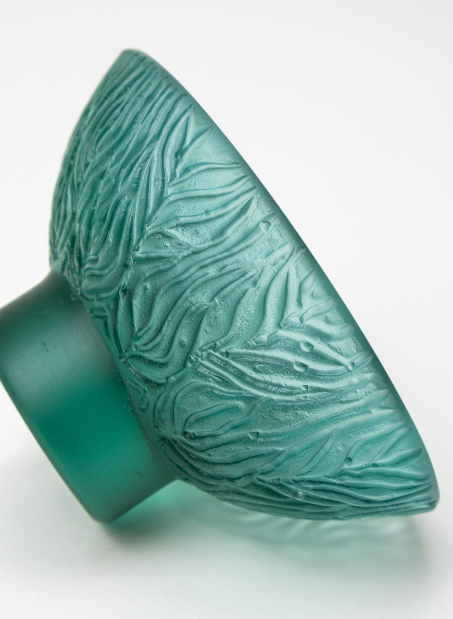 Lead Crystal Jade - Oval Carved Bowl