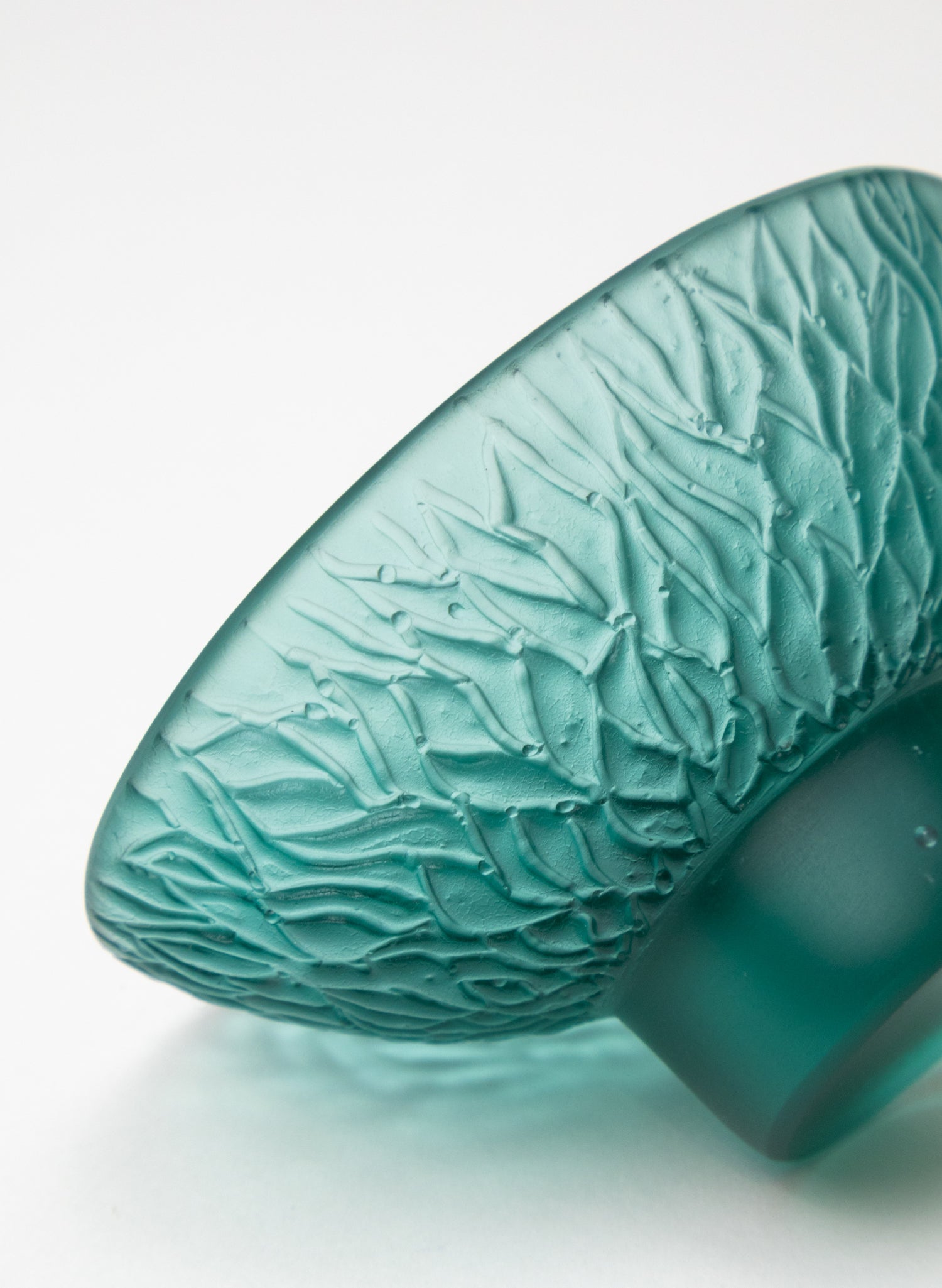 Lead Crystal Jade - Oval Carved Bowl