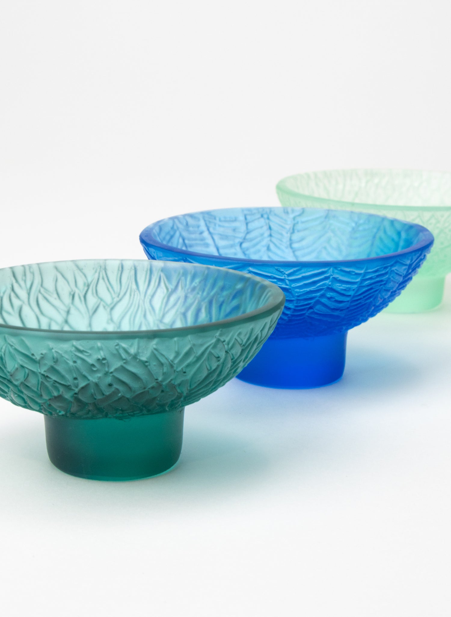 Lead Crystal Jade - Oval Carved Bowl