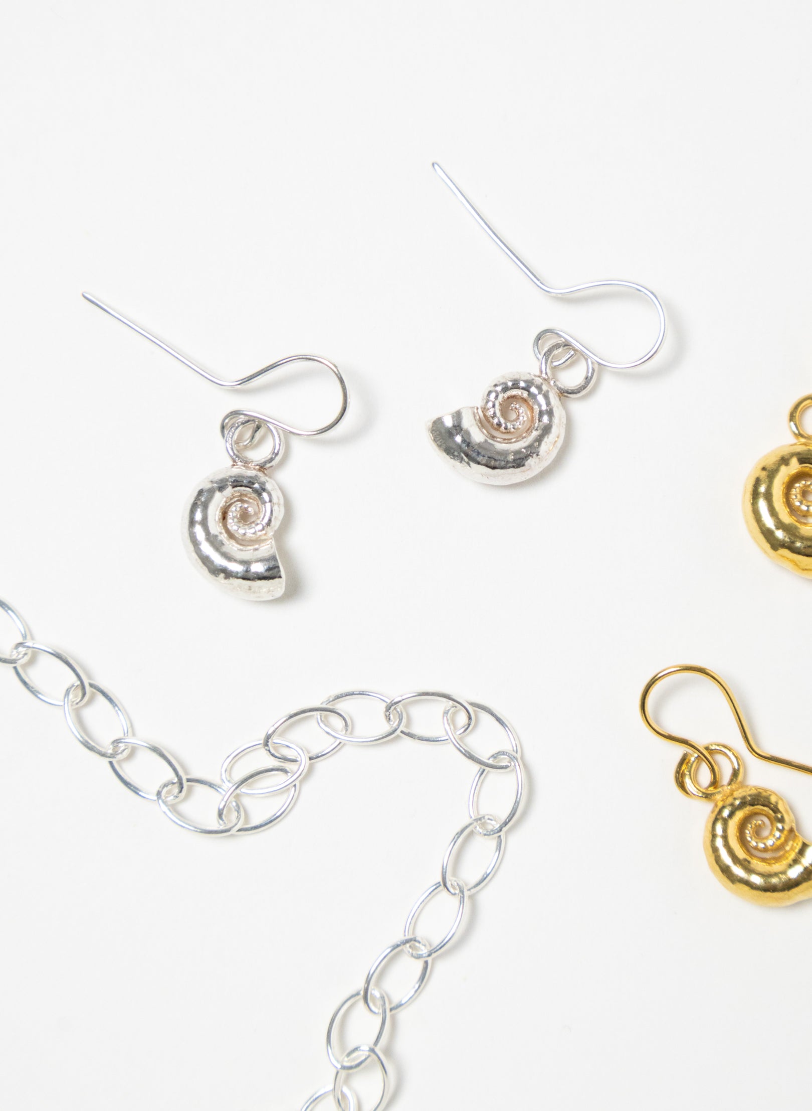 Spiral Shell Hoop Earrings