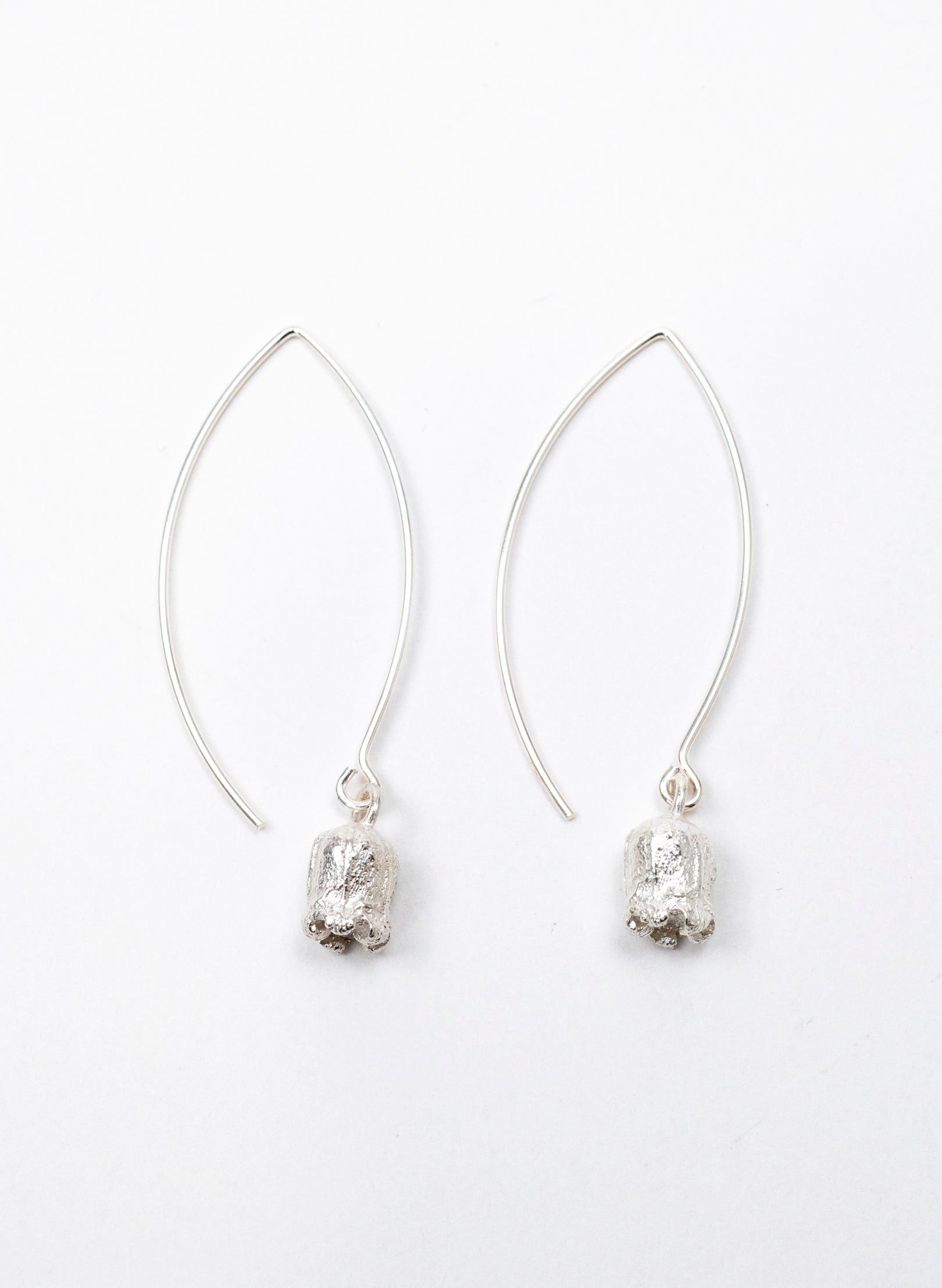 Rātā Long Hook Earrings - Sterling Silver