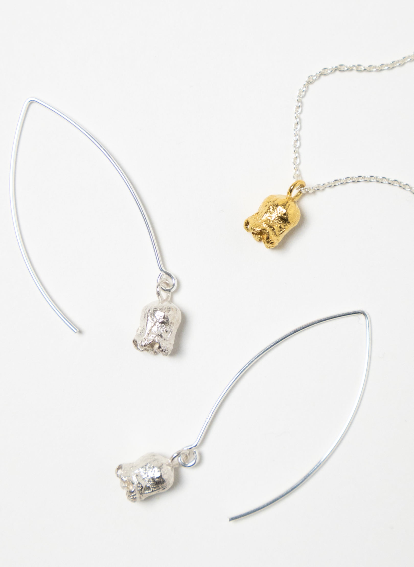 Rātā Long Hook Earrings - Sterling Silver