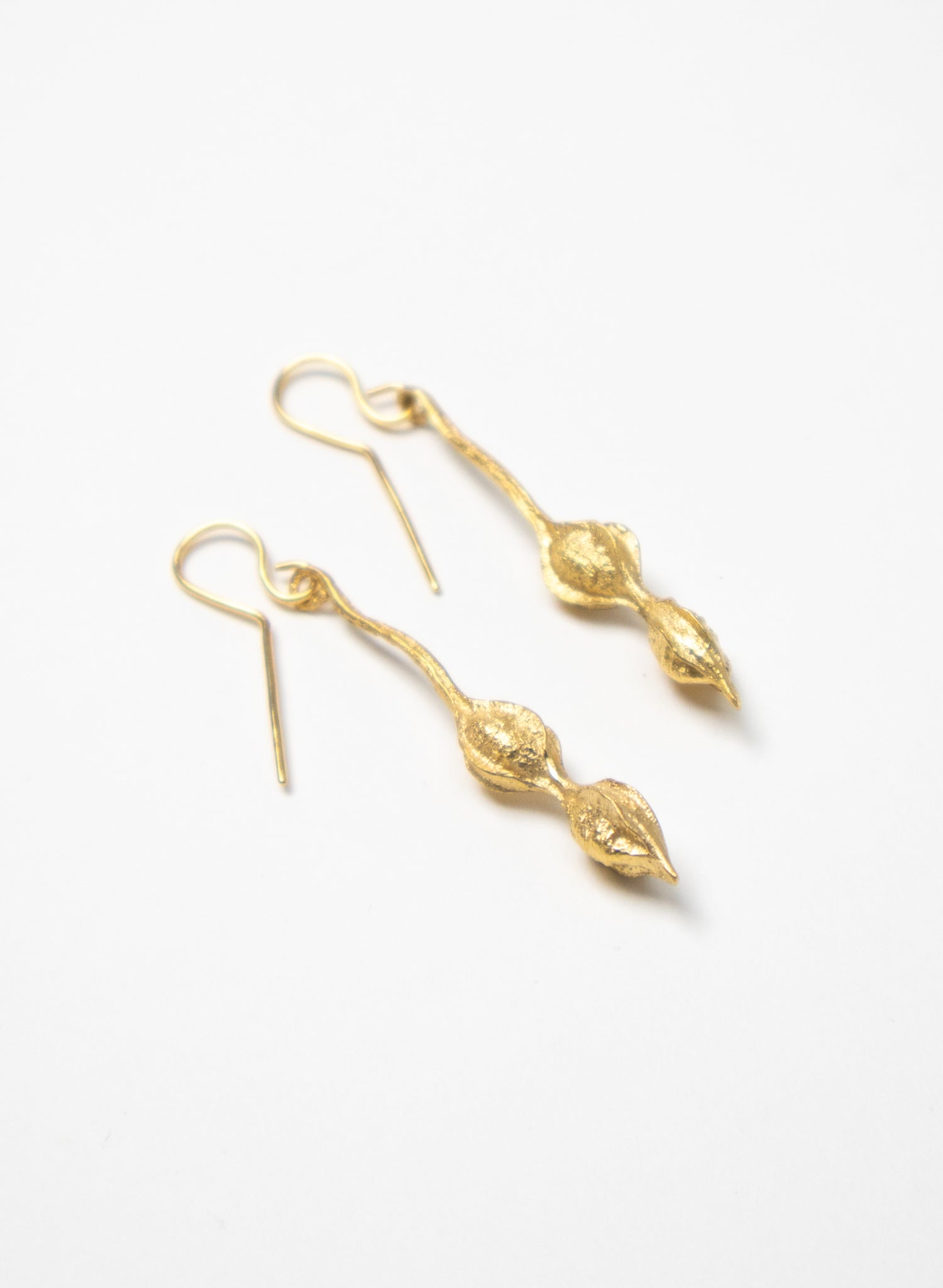 Kōwhai Drop Earrings - Yellow Gold