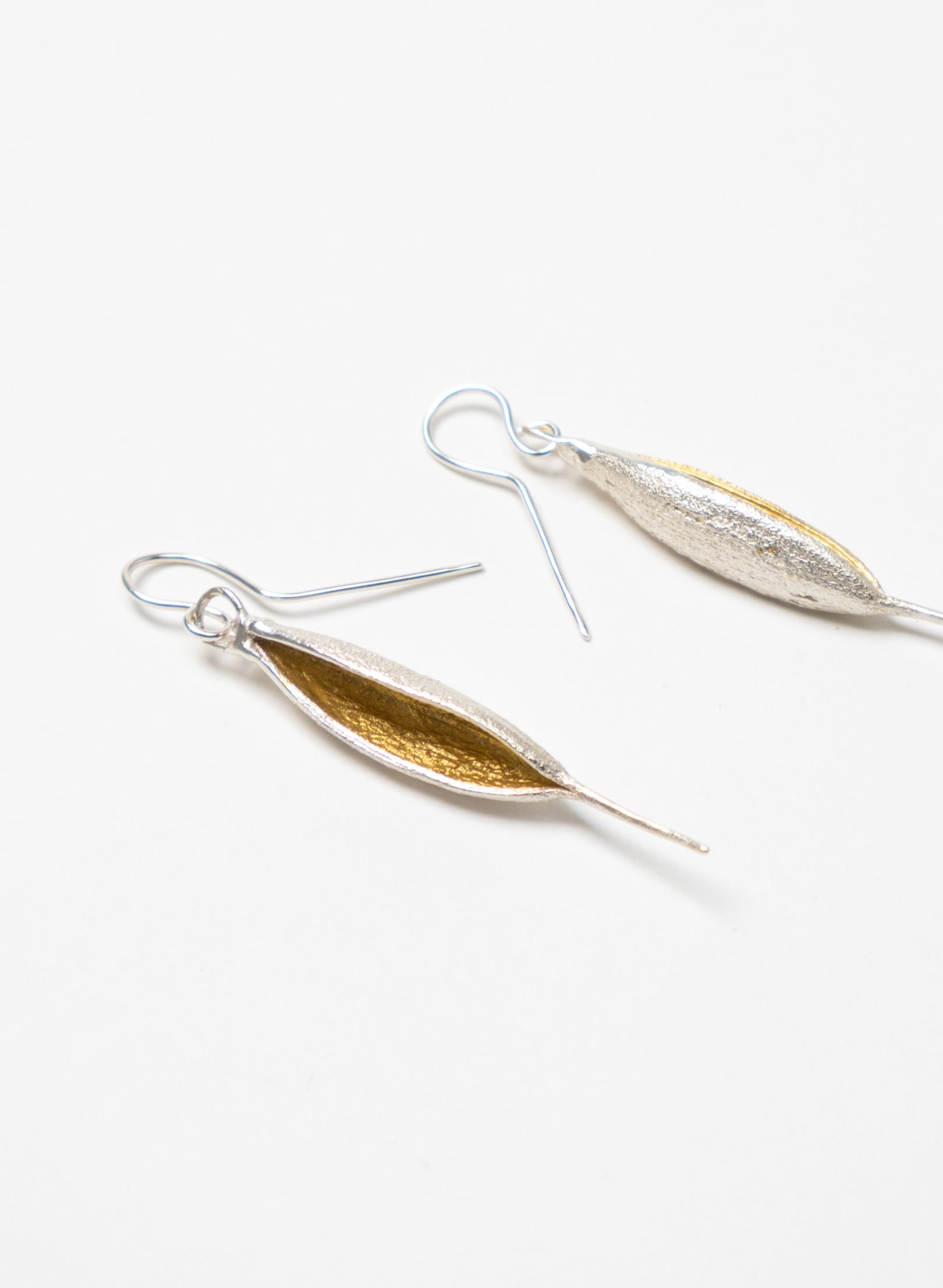 Rewarewa Drop Earrings - Gold Plating & Sterling Silver