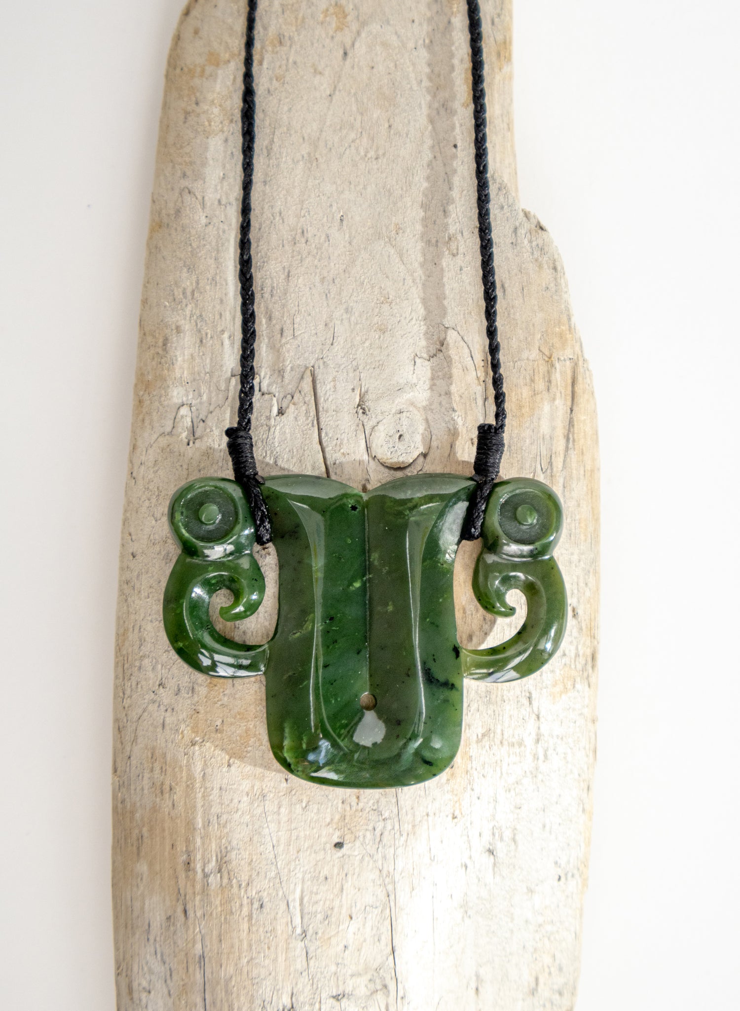 Carved Pounamu Pekapeka Pendant