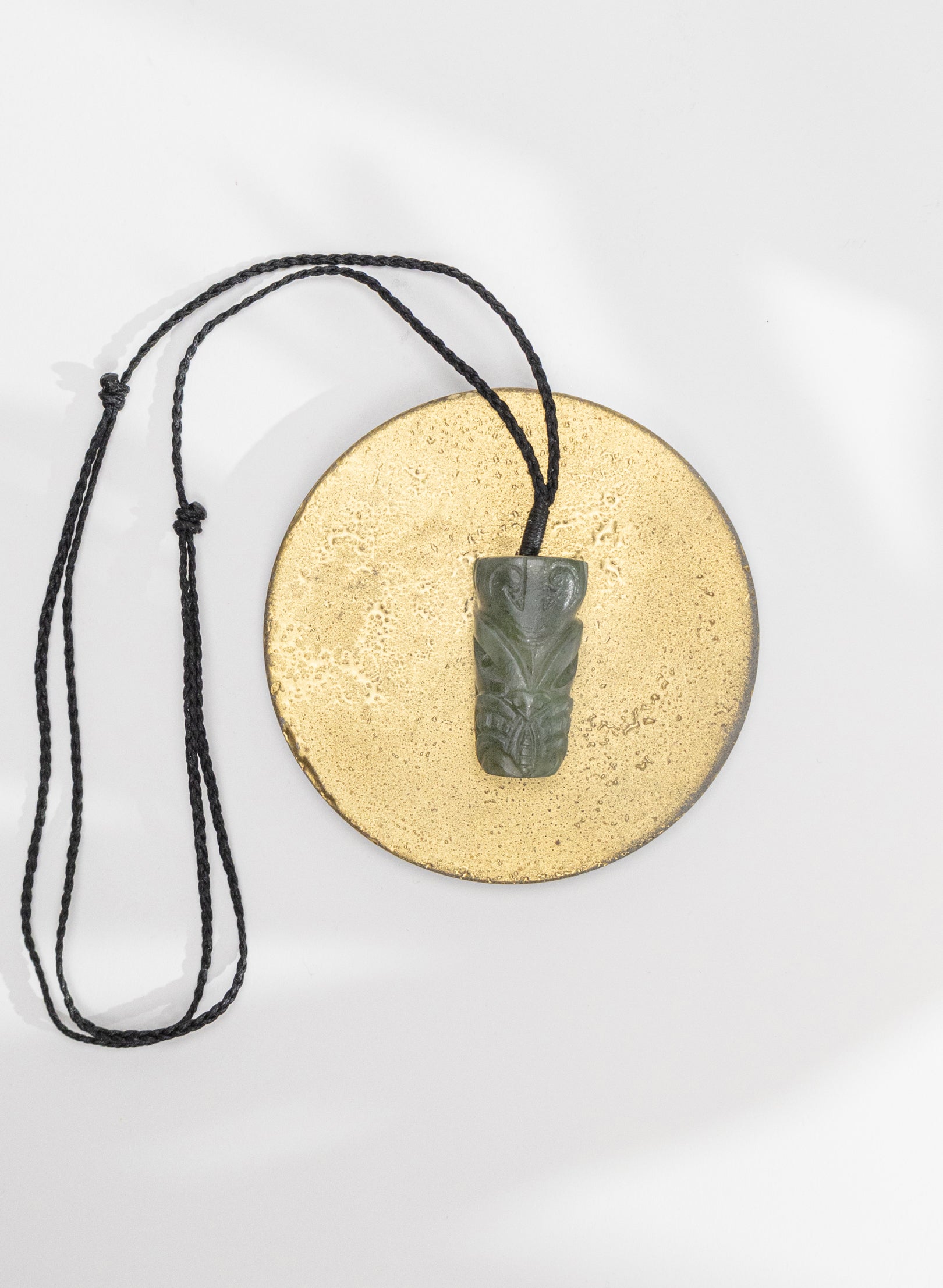 Pounamu Tiki Kōauau Pendant