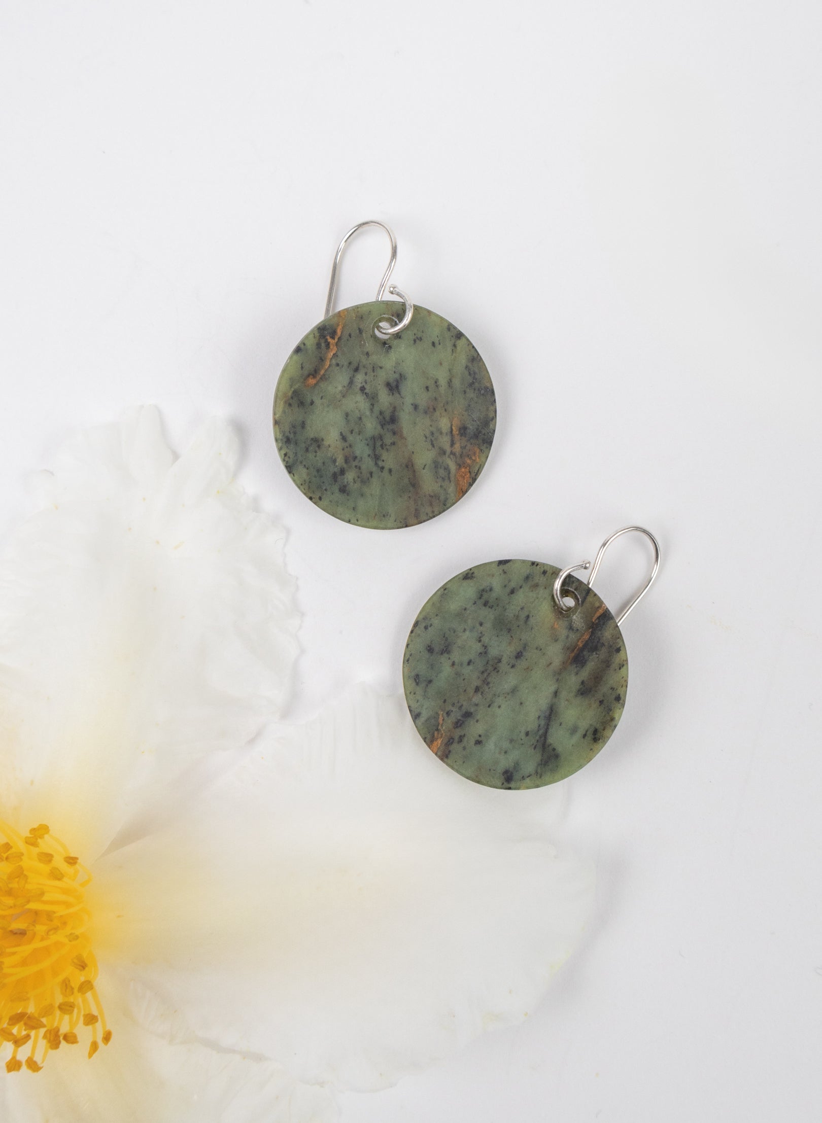 Pounamu Disc Earrings