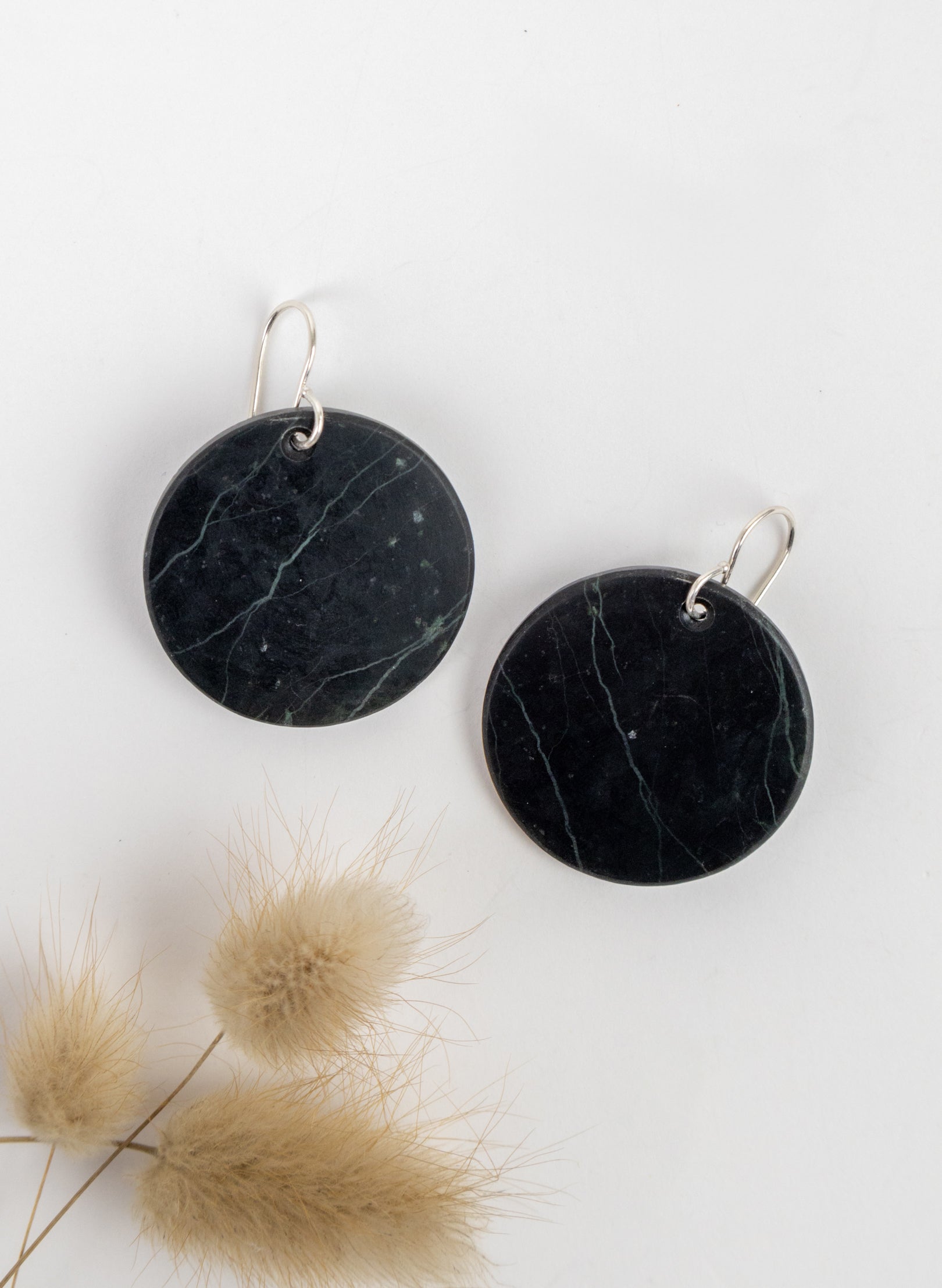 Pounamu Disc Earrings
