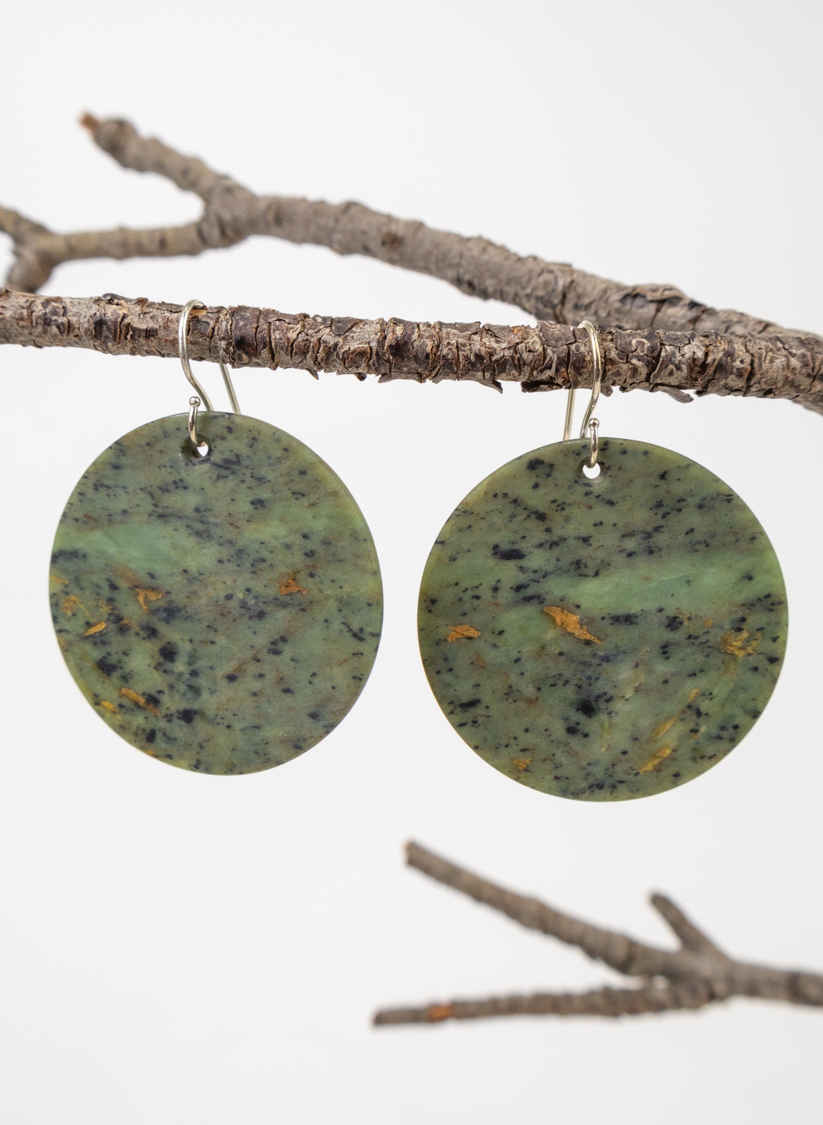 Pounamu Disc Earrings