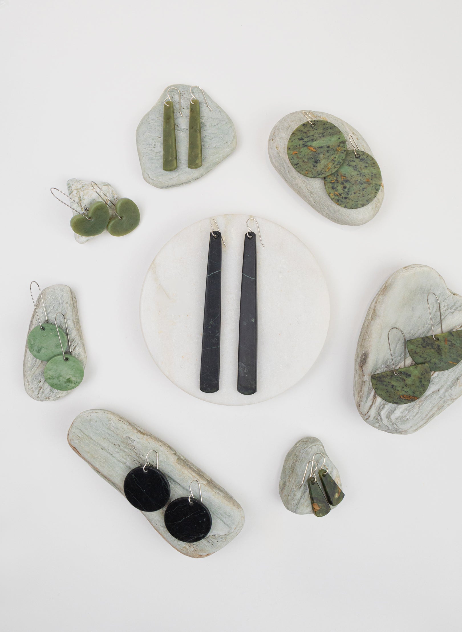 Pounamu Disc Earrings