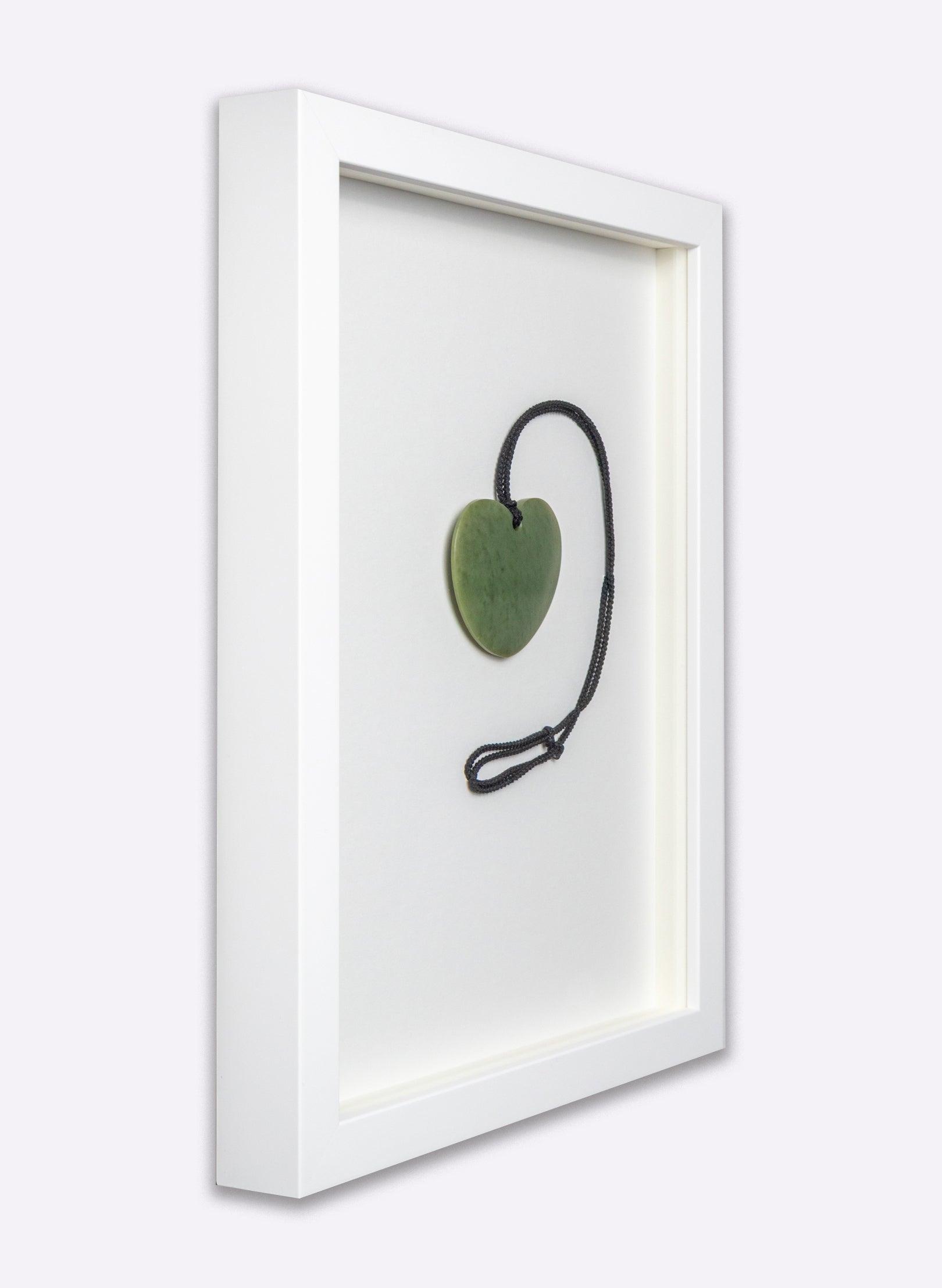Framed Large Pounamu Heart Necklace