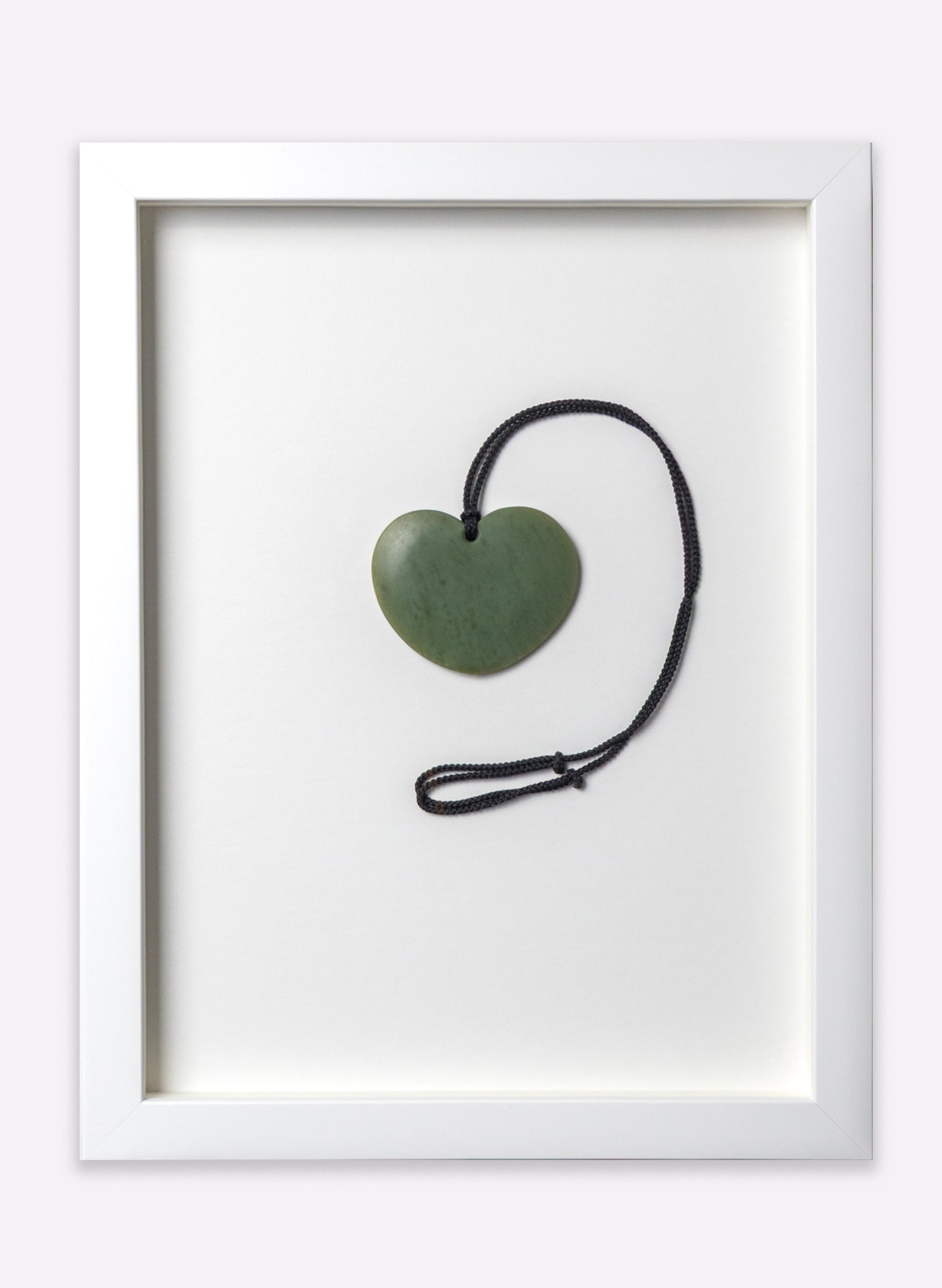 Framed Large Pounamu Heart Necklace