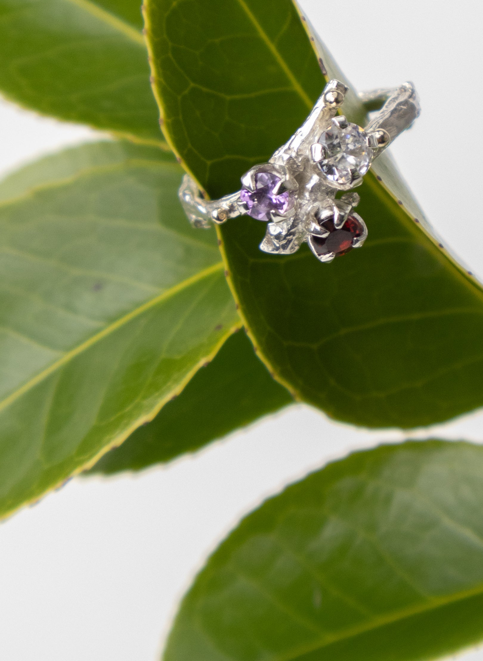 Twig Garnet Ring