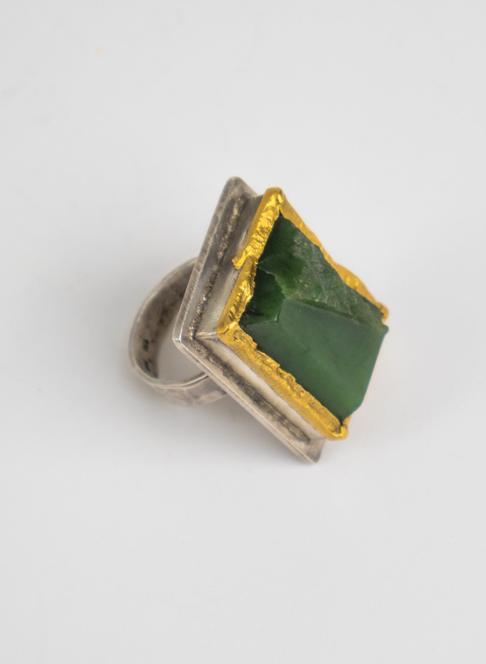 NZ Pounamu and 24ct Gold Ring