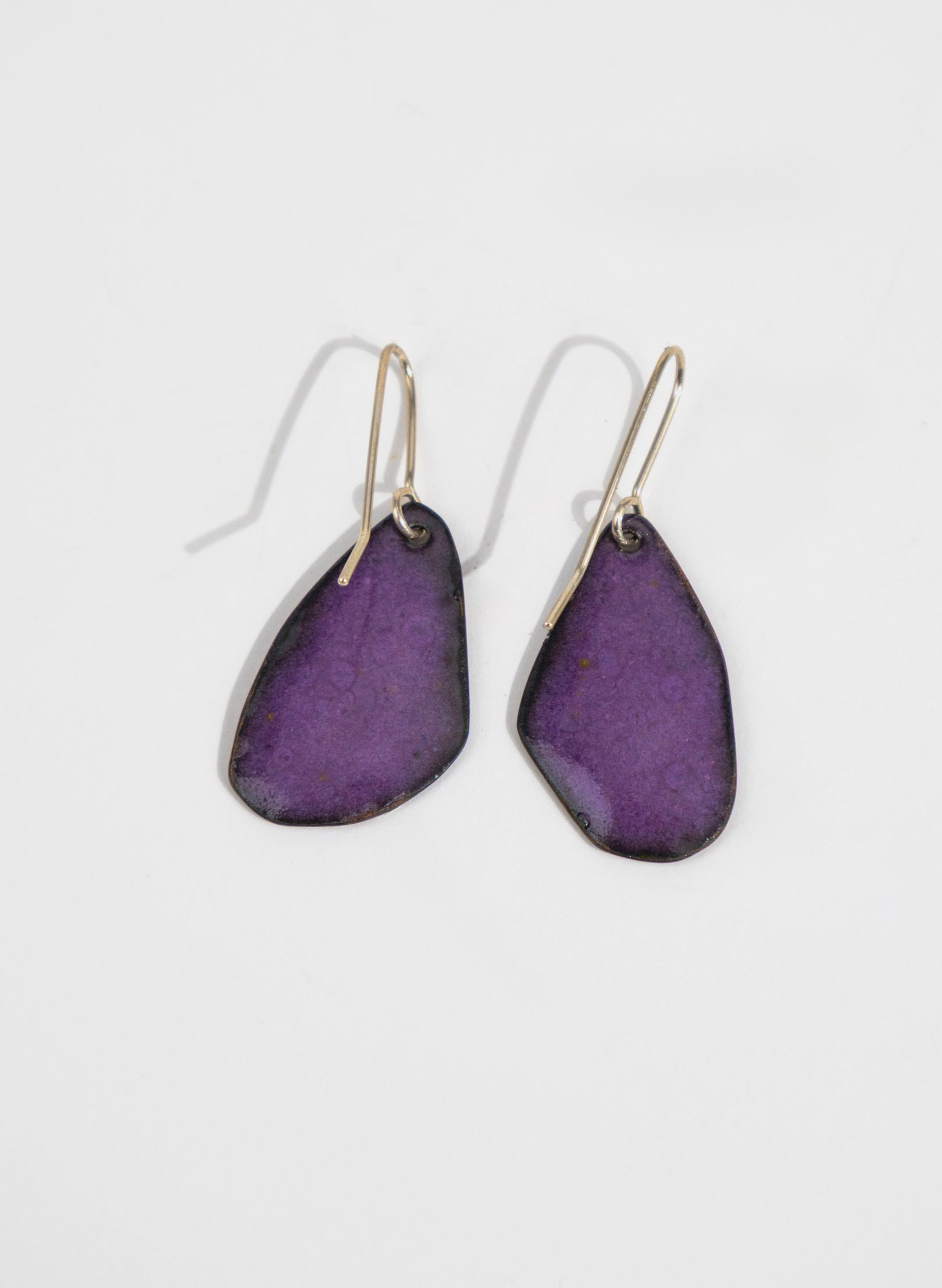 Red Grid Enamel Earrings