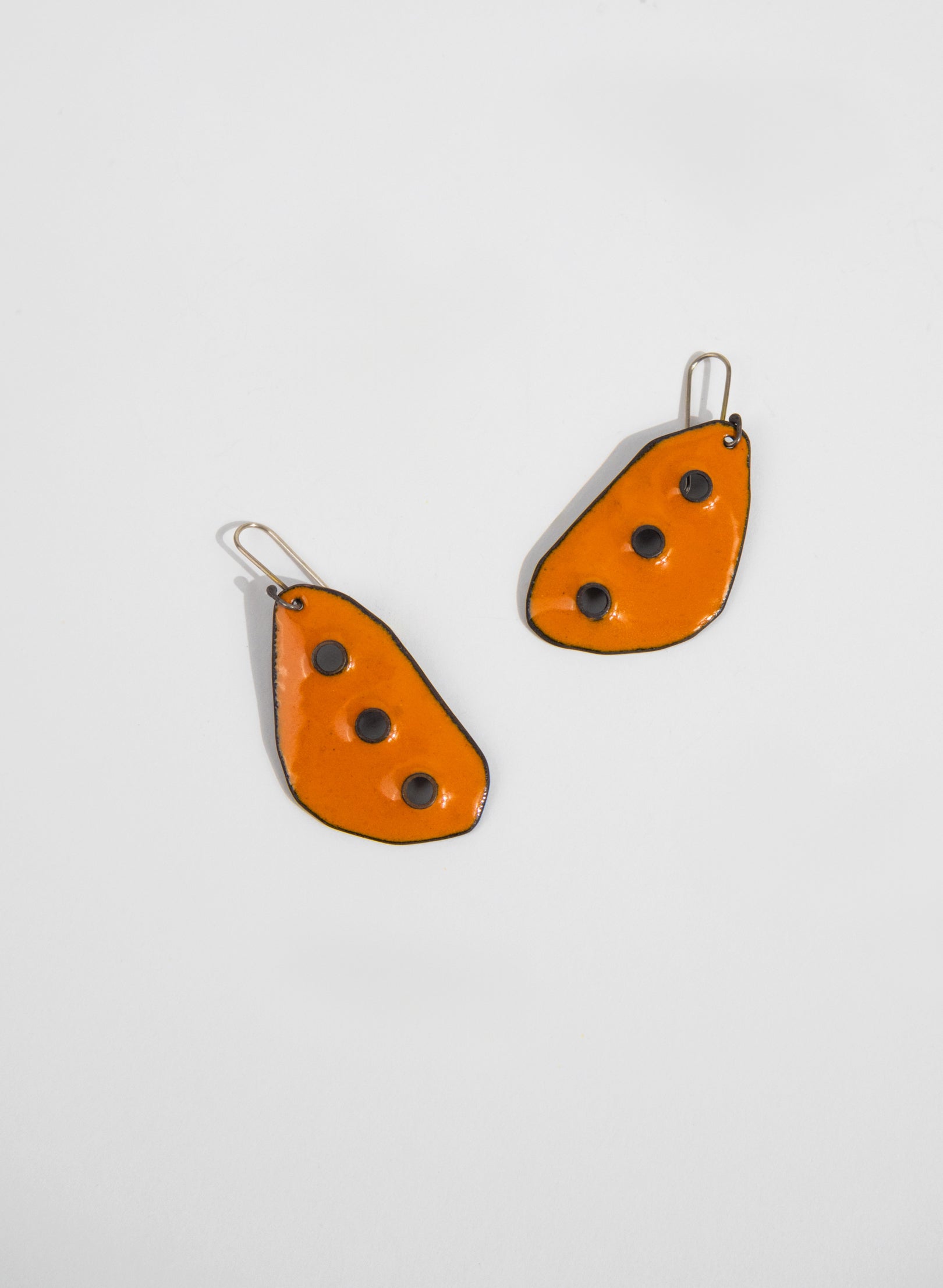 3 Hole Enamel Earrings