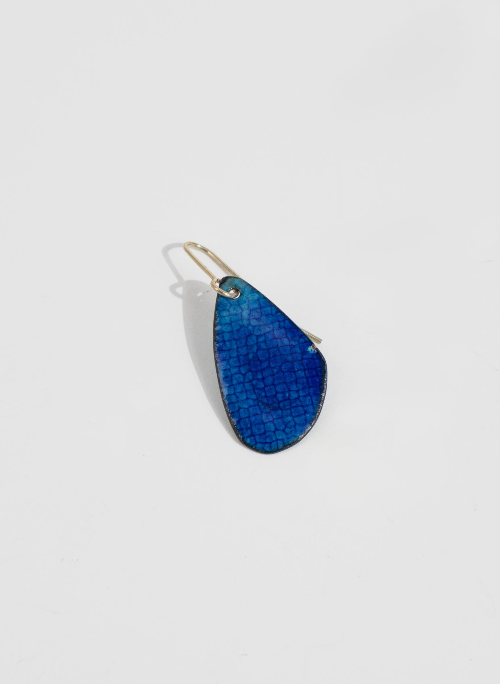 Blue Grid Enamel Earrings