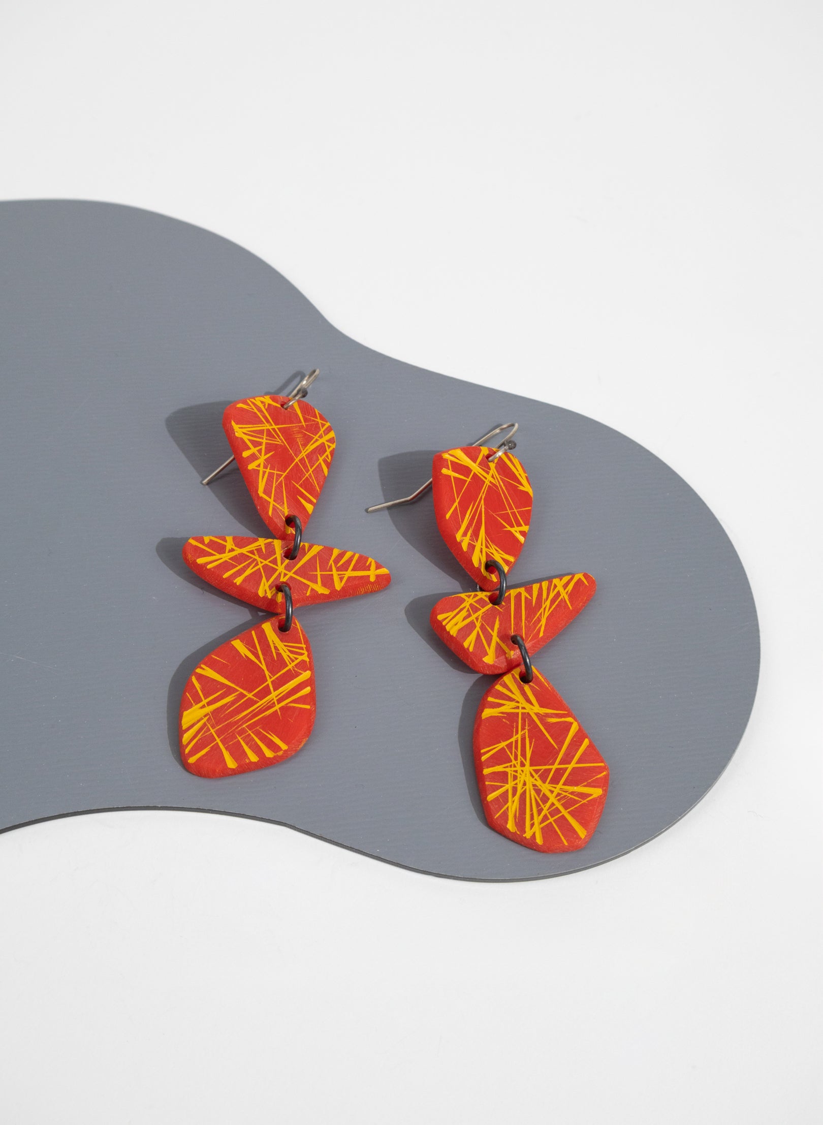 3 Perspex Pebble Drop Earrings