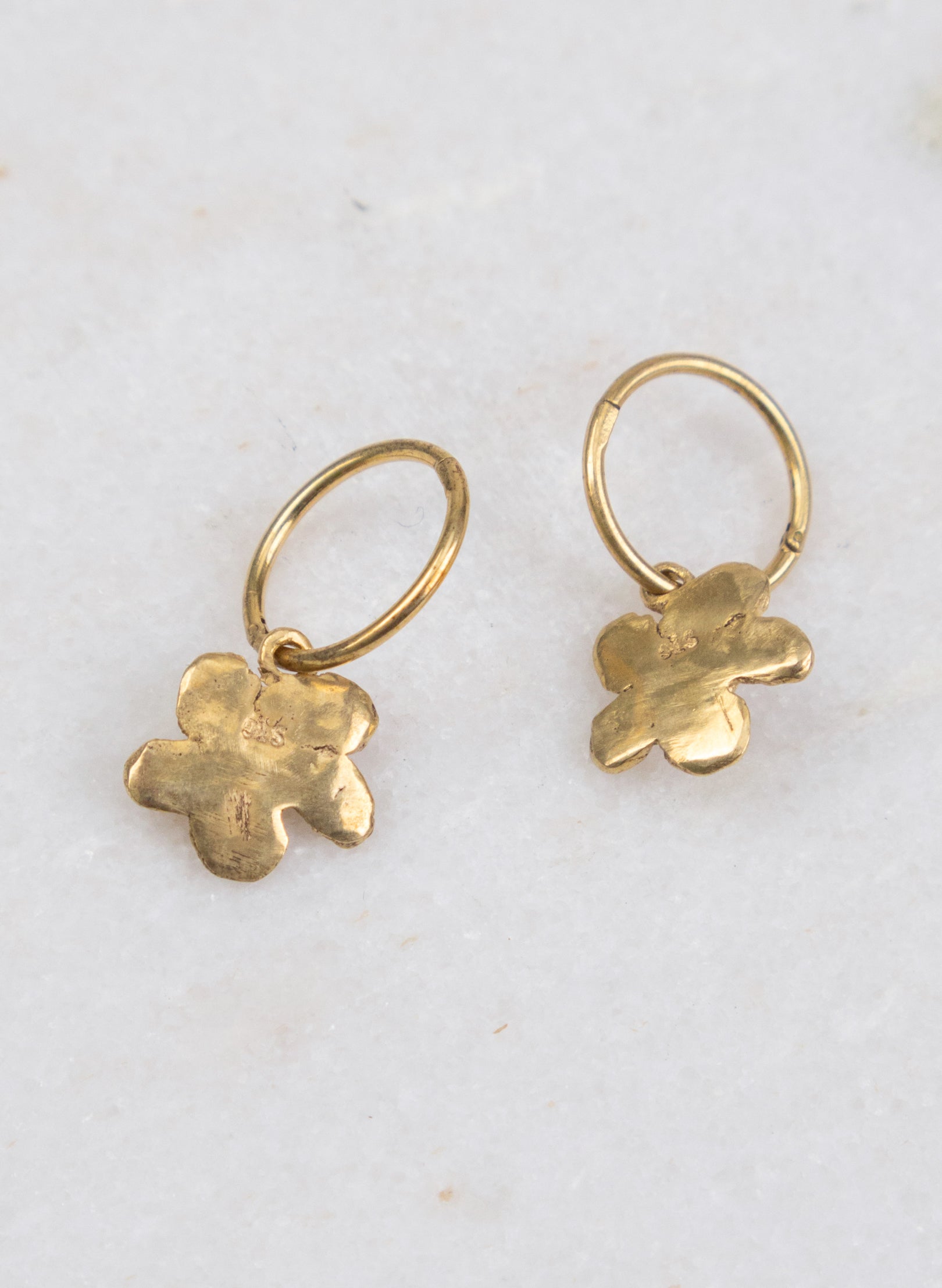 Hoop Earrings with Alpine Daisy Charm