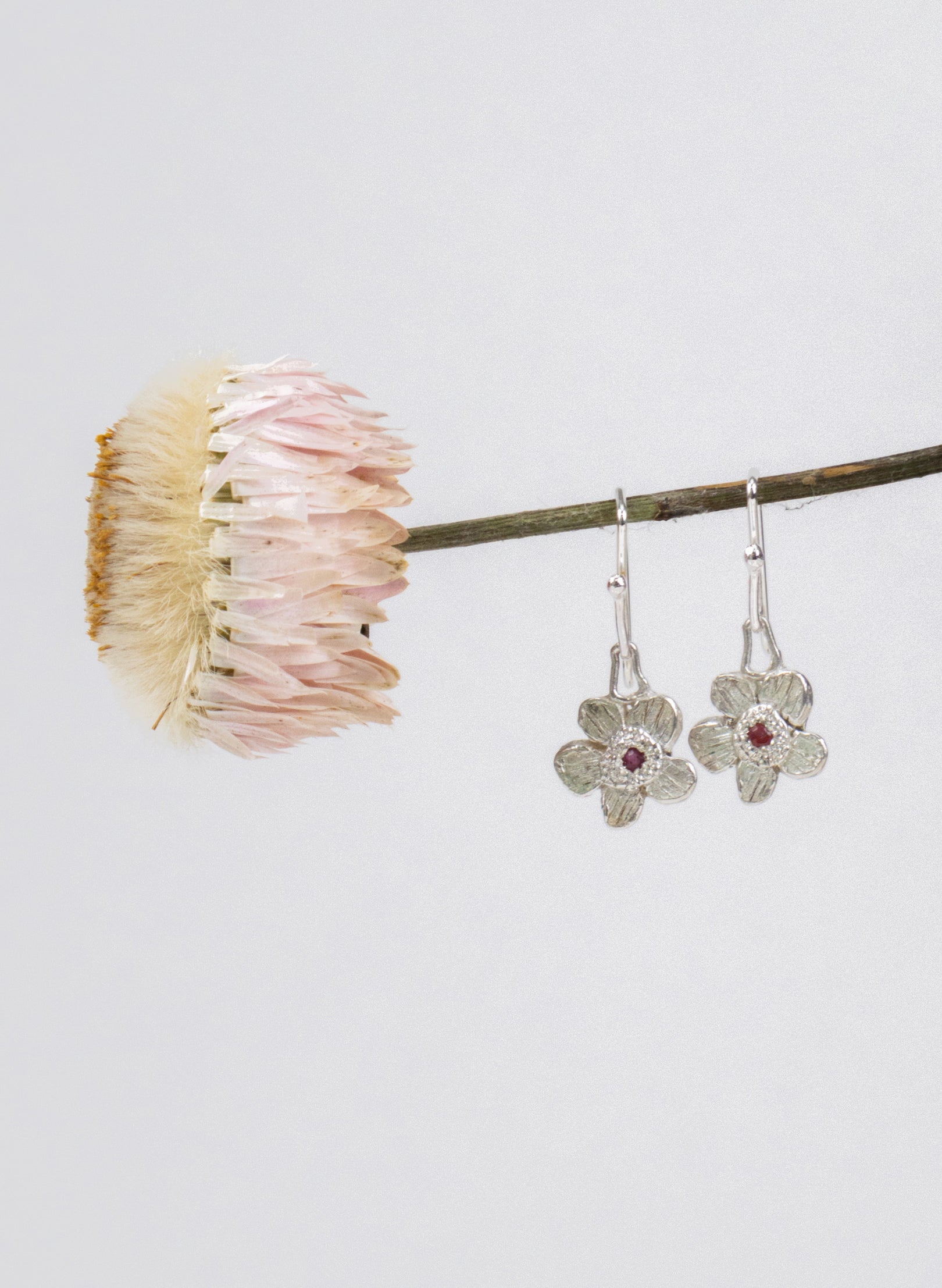 Alpine Daisy Charm Hook Earrings