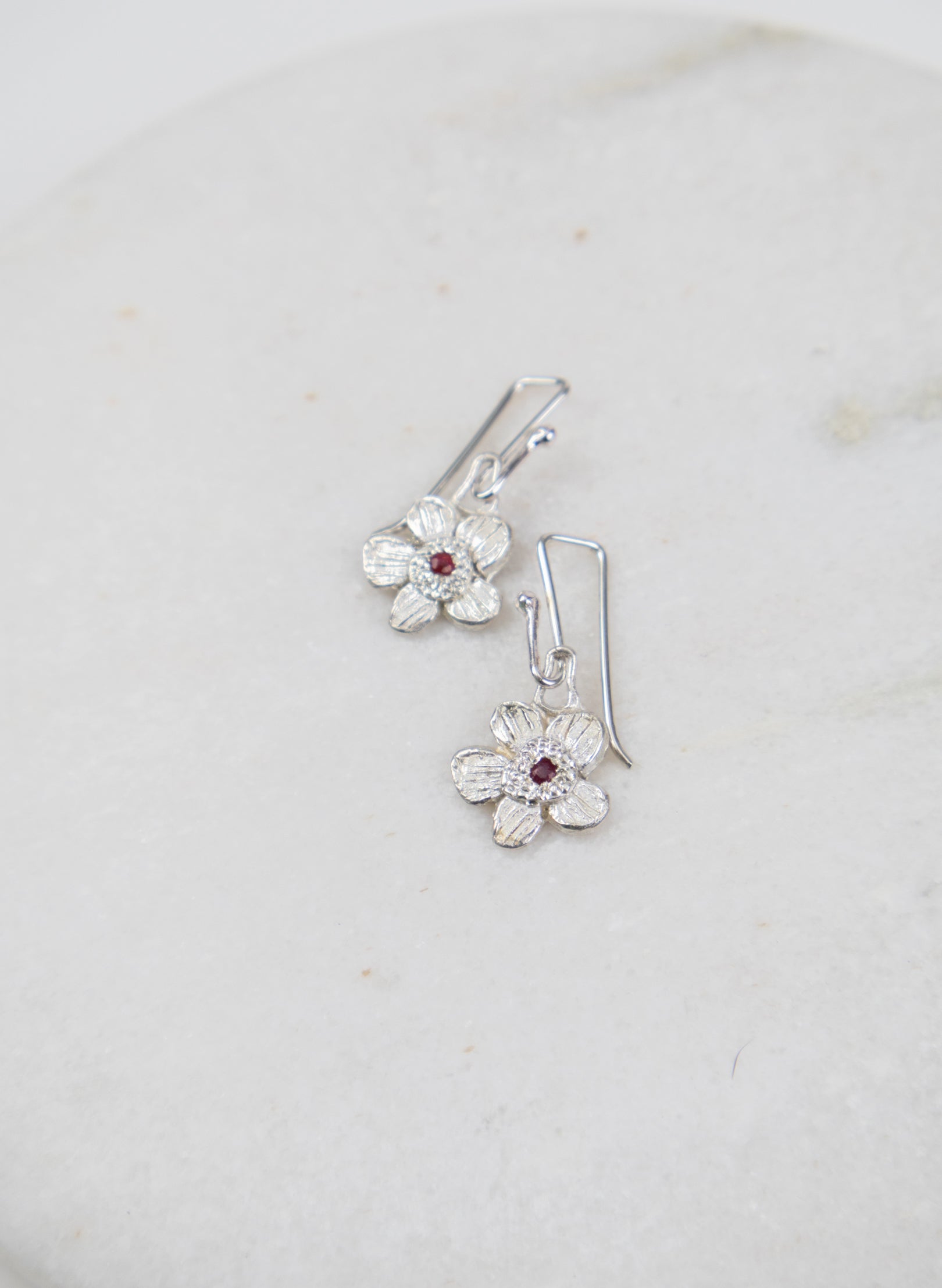 Alpine Daisy Charm Hook Earrings