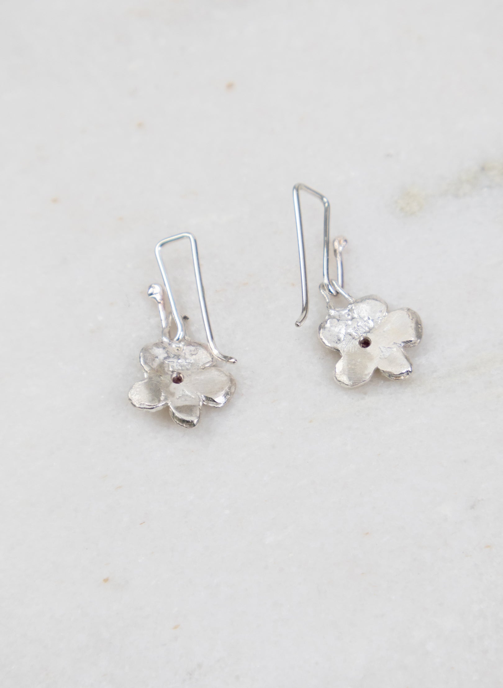 Alpine Daisy Charm Hook Earrings