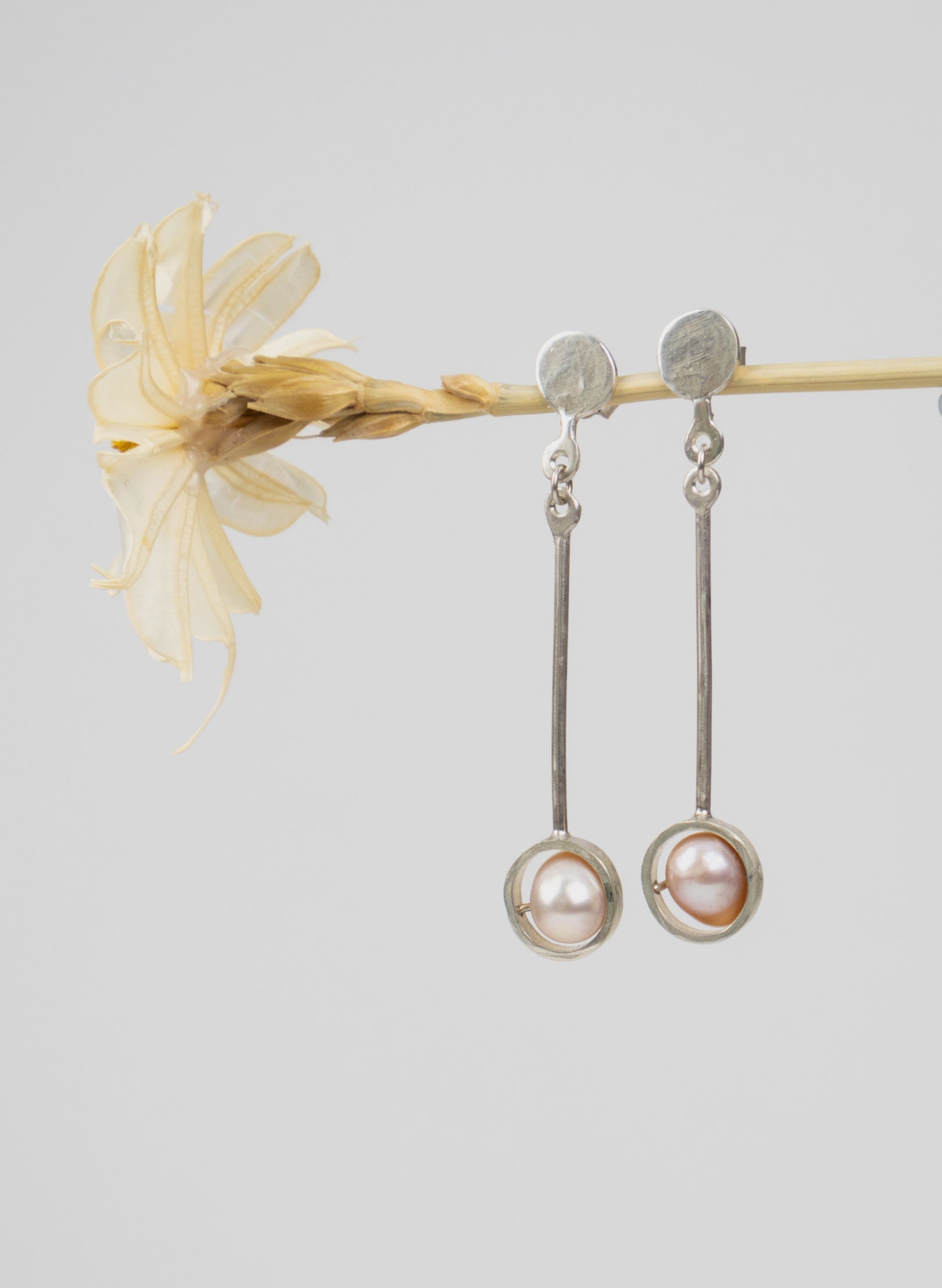 Solar Pendant Earrings - Sterling Silver
