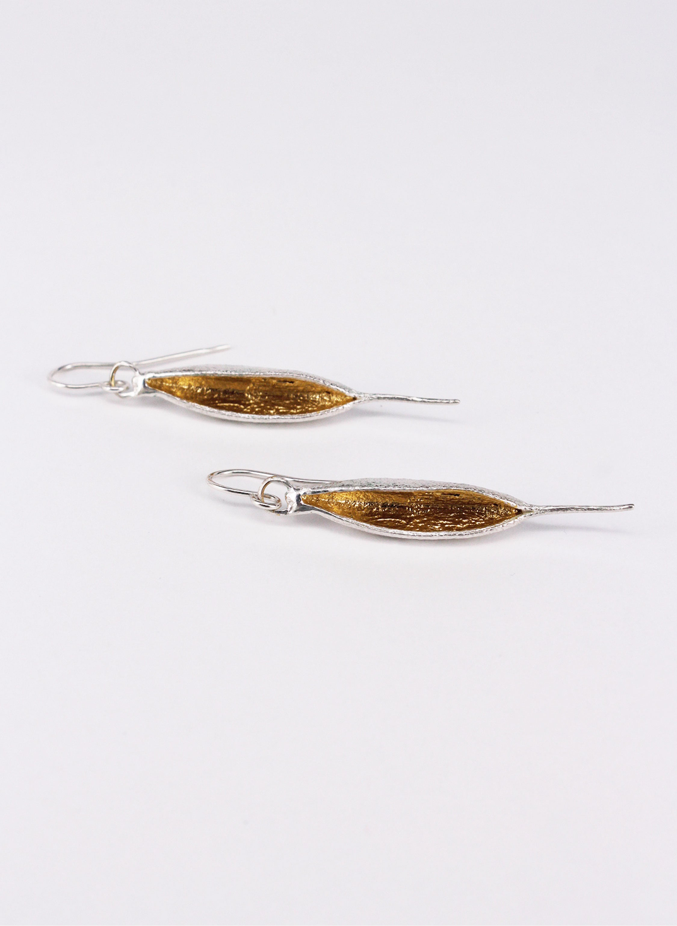 Rewarewa Drop Earrings - Sterling Silver & Gold Plating