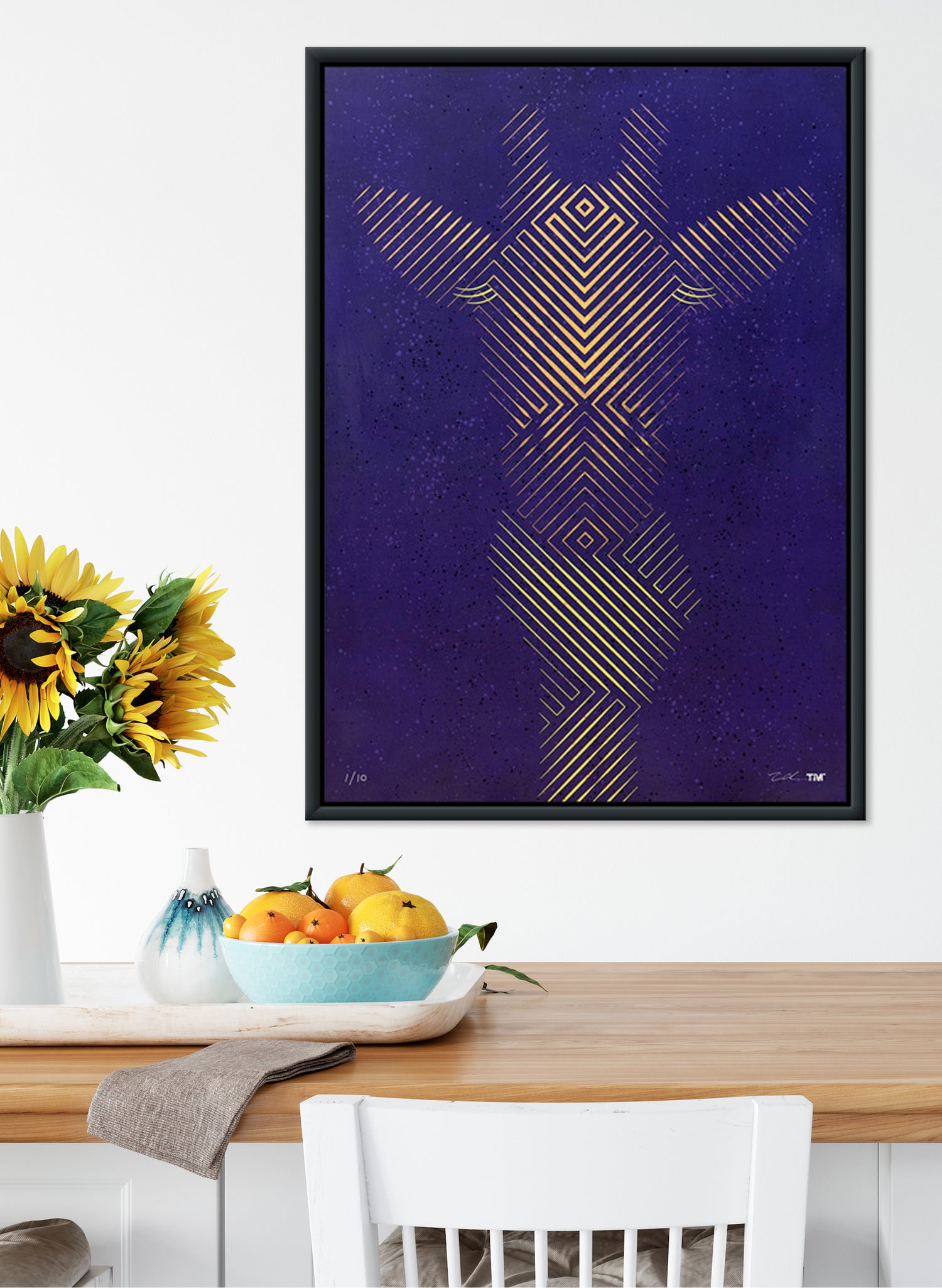 Giraffe In Scarf - Yellow & Purple