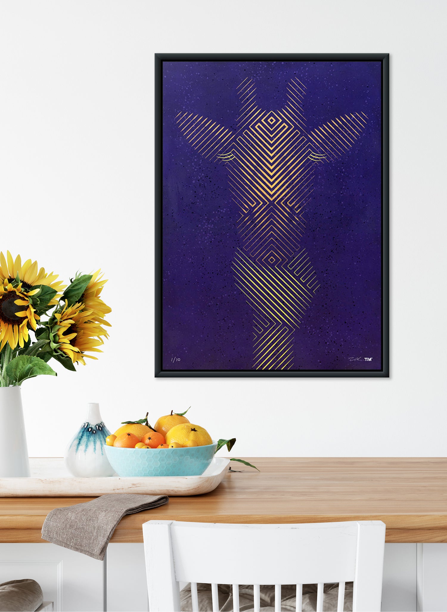 Giraffe In Scarf - Yellow & Purple